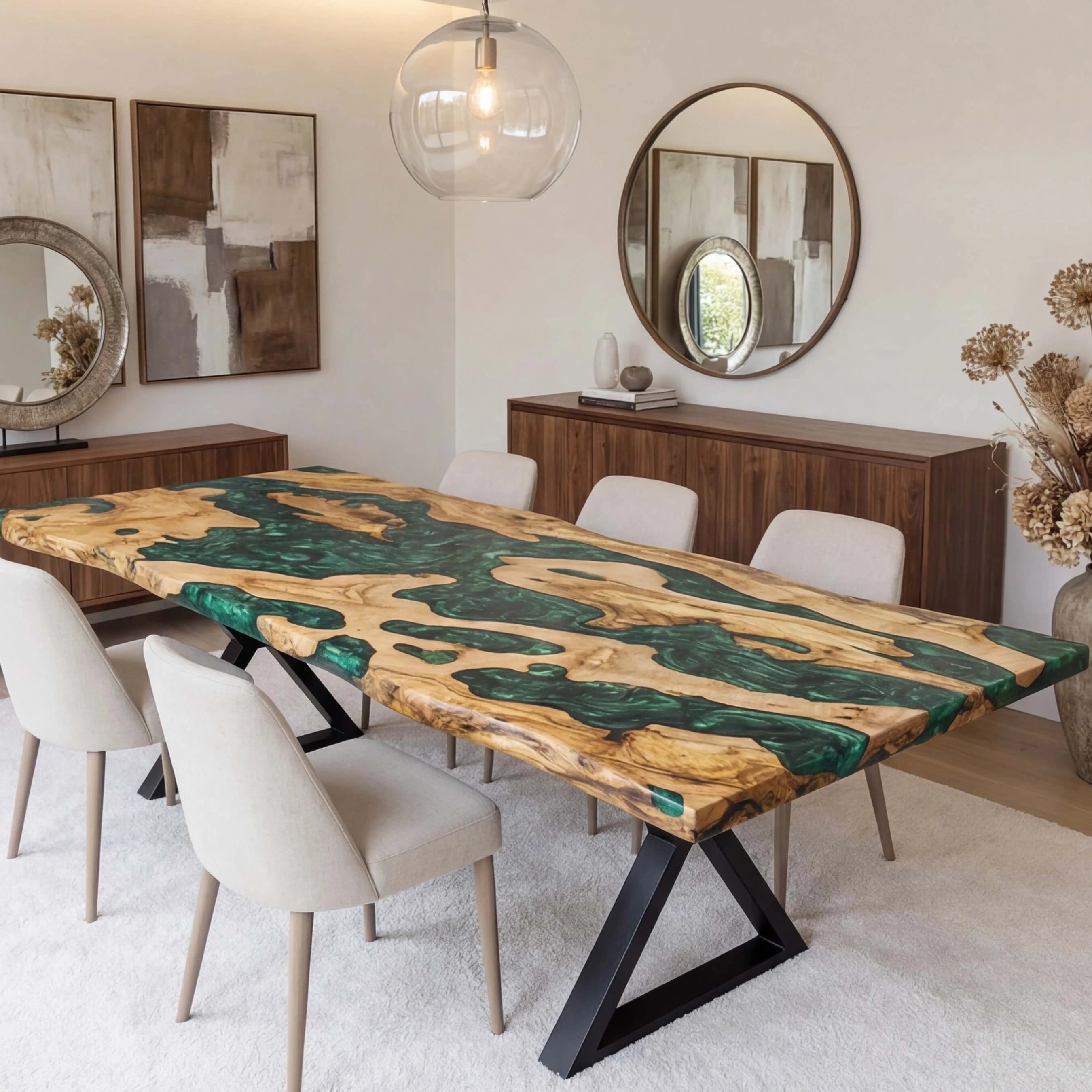 Custom-Olive-Epoxy-Resin-River-Table-Green-Pearl-ZRT-84-19