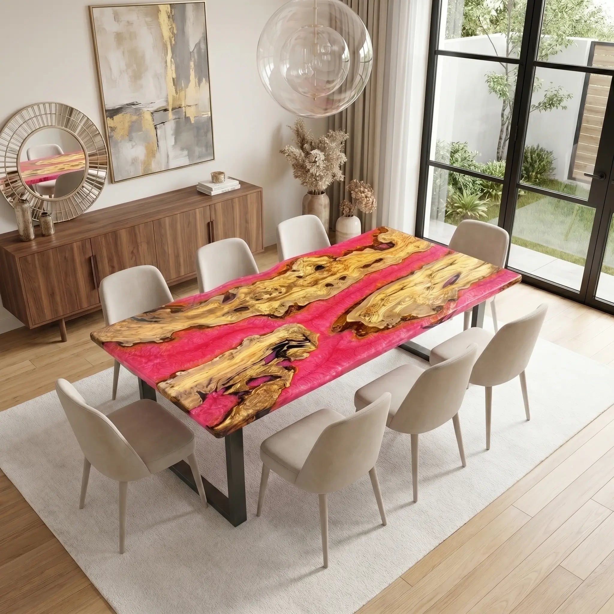 Custom-Olive-Epoxy-Resin-River-Table-Pink-Resin-ERB-82-21
