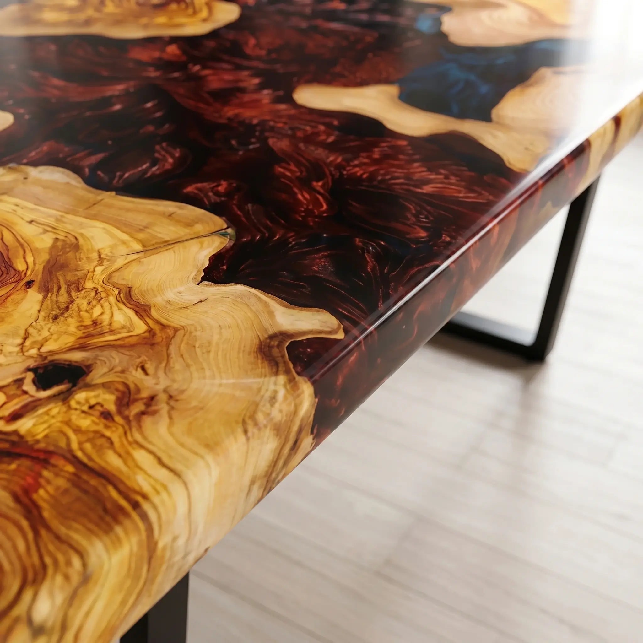 Custom-Olive-Epoxy-Resin-River-Table-Red-Resin-JTR-42-21