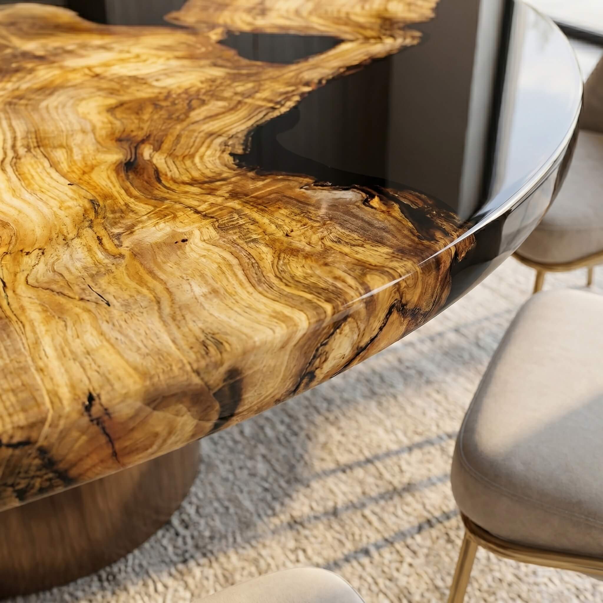 Custom-Olive-Epoxy-Resin-Round-Coffee-Table-Black-Resin-ORM-11-19