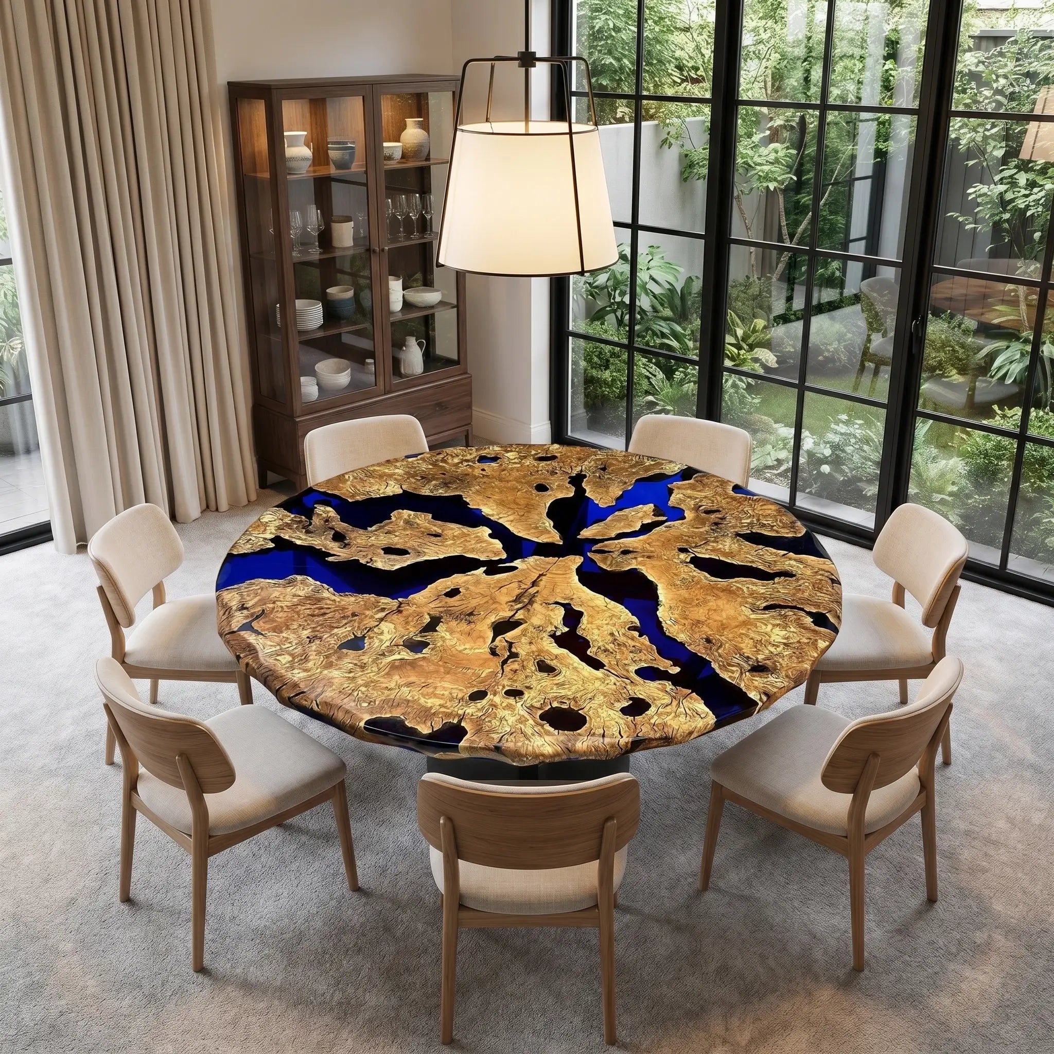 Custom-Olive-Epoxy-Resin-Round-Coffee-Table-Blue-Resin-ERG-84-20