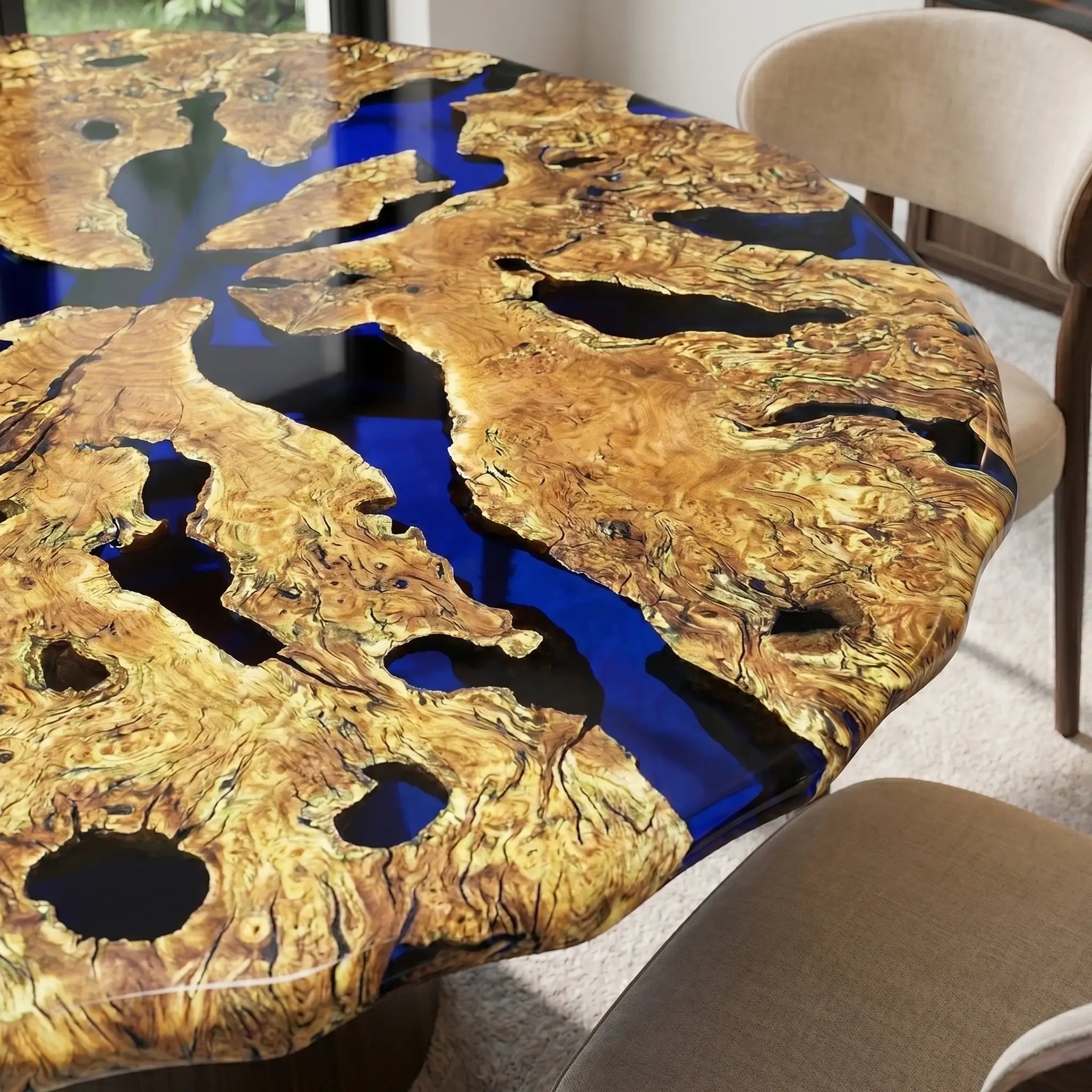 Custom-Olive-Epoxy-Resin-Round-Coffee-Table-Blue-Resin-ERG-84-22