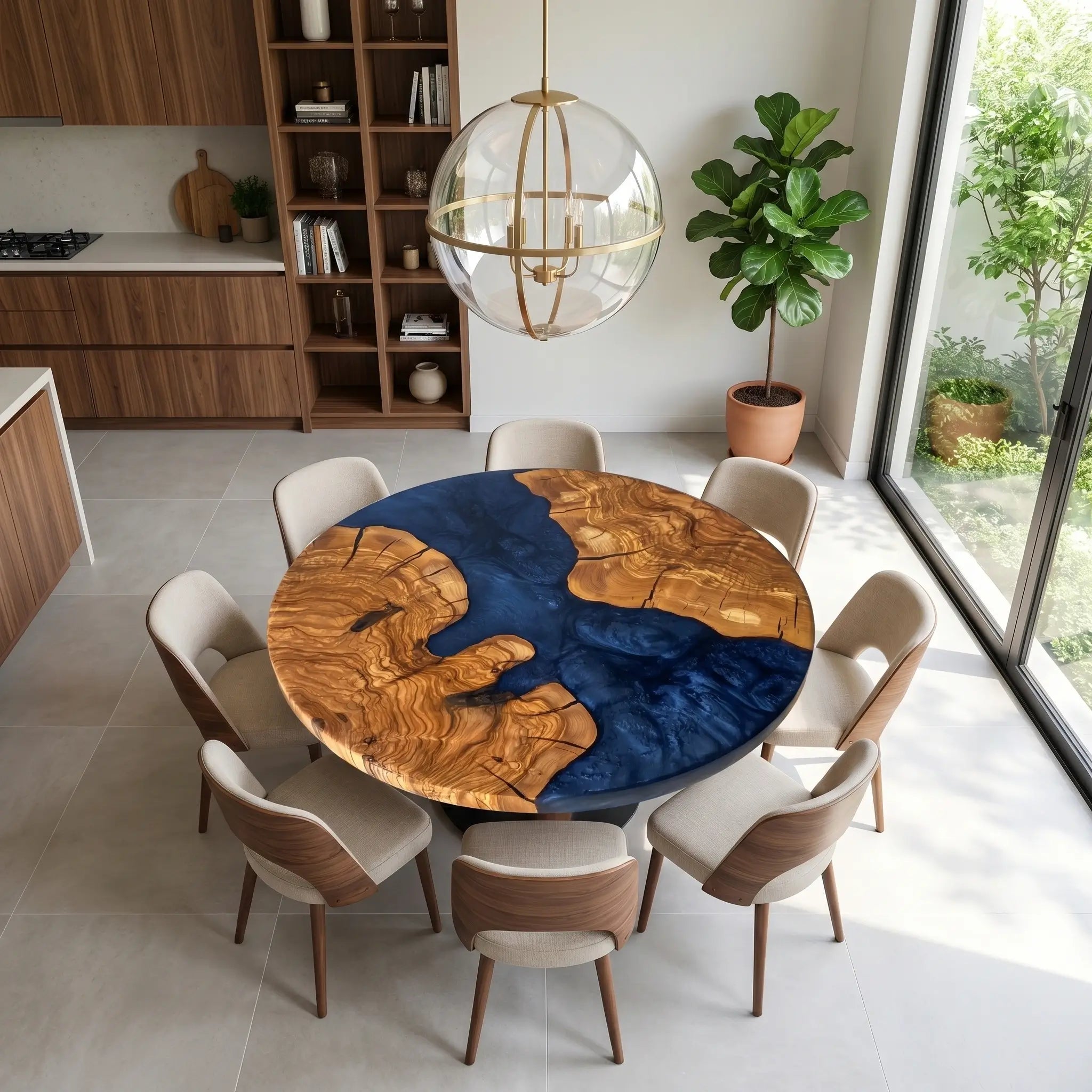 Custom-Olive-Epoxy-Resin-Round-Coffee-Table-Blue-Resin-XRT-59-21