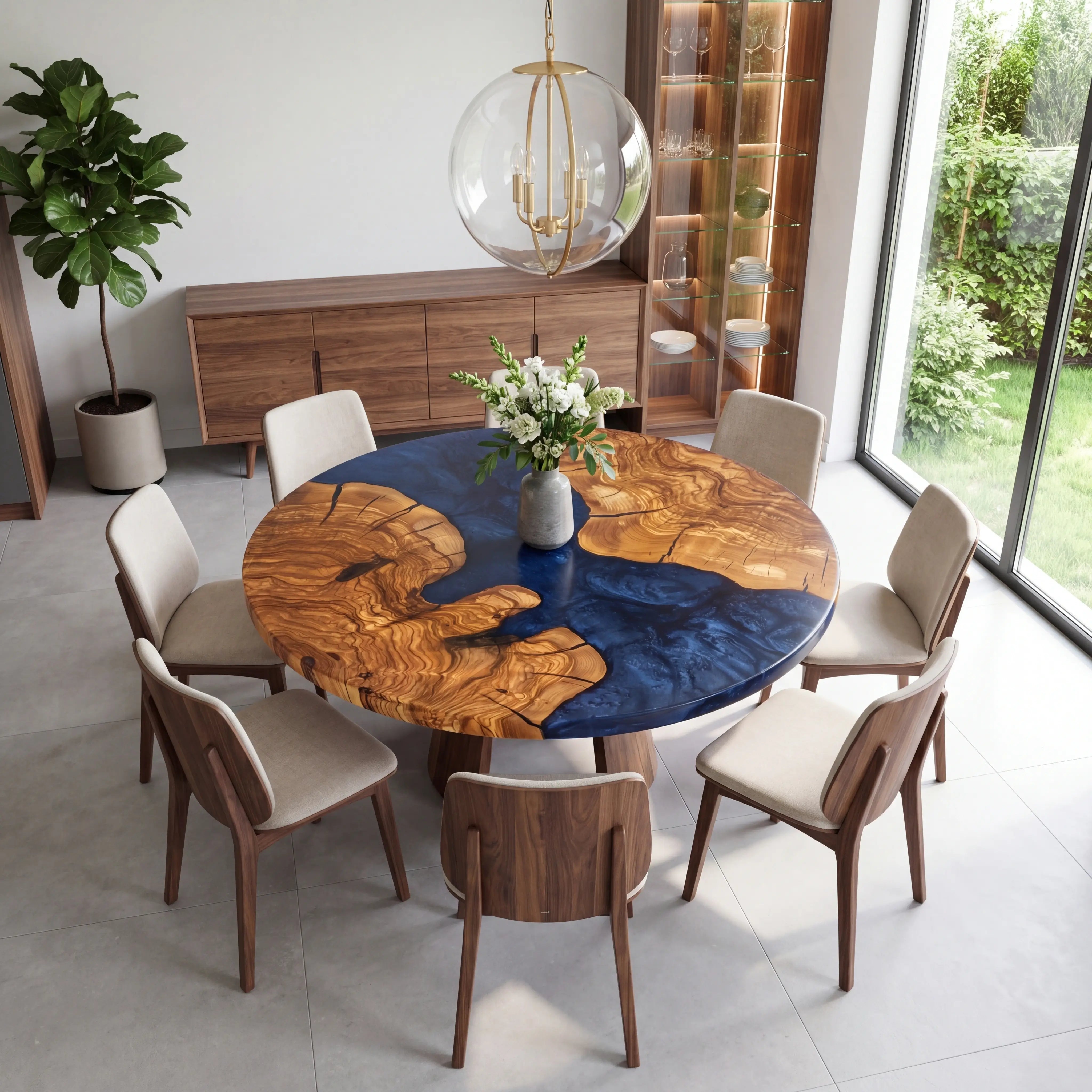 Custom-Olive-Epoxy-Resin-Round-Coffee-Table-Blue-Resin-XRT-59-22