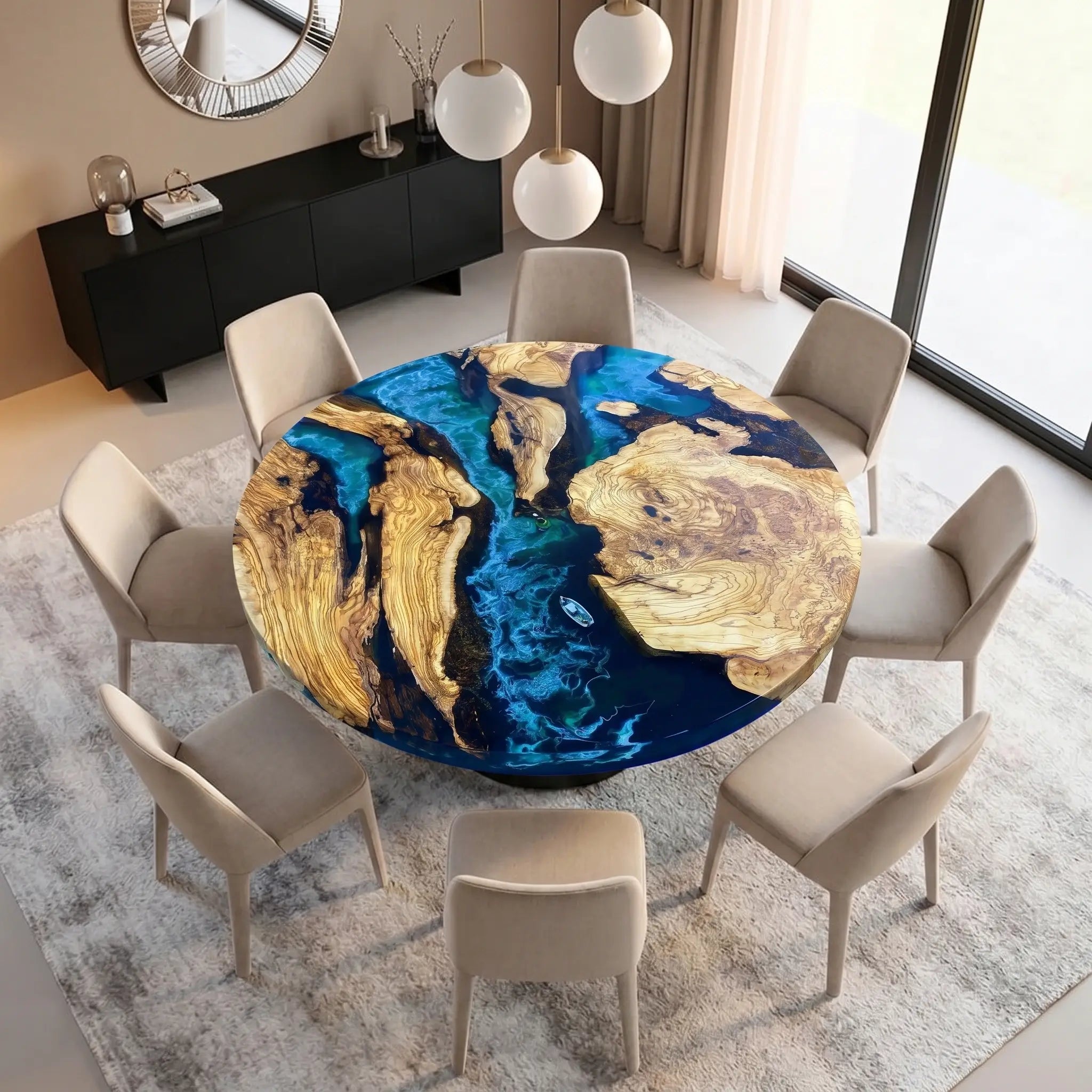 Custom-Olive-Epoxy-Resin-Round-Coffee-Table-Blue-Waves-OLT-30-21