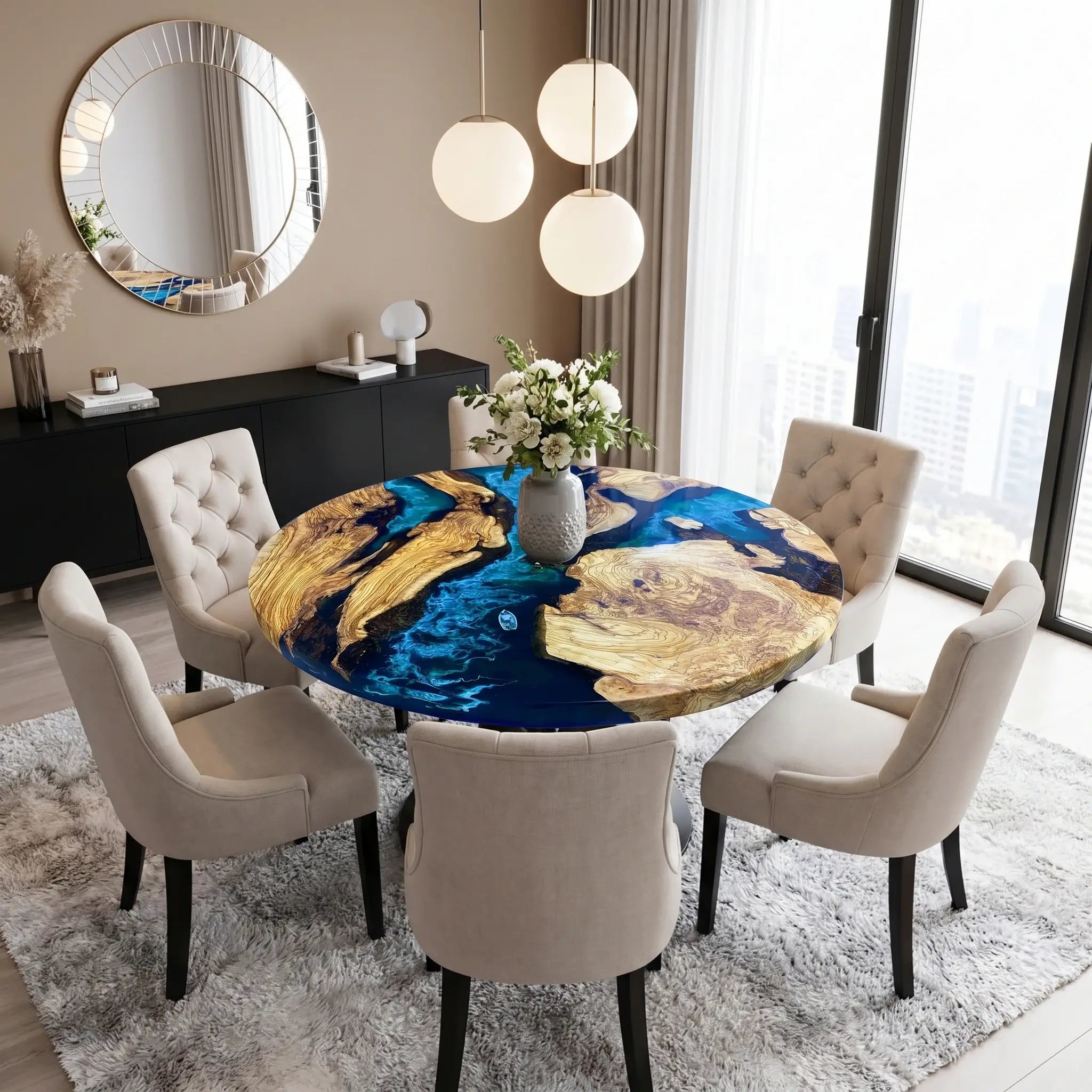 Custom-Olive-Epoxy-Resin-Round-Coffee-Table-Blue-Waves-OLT-30-22