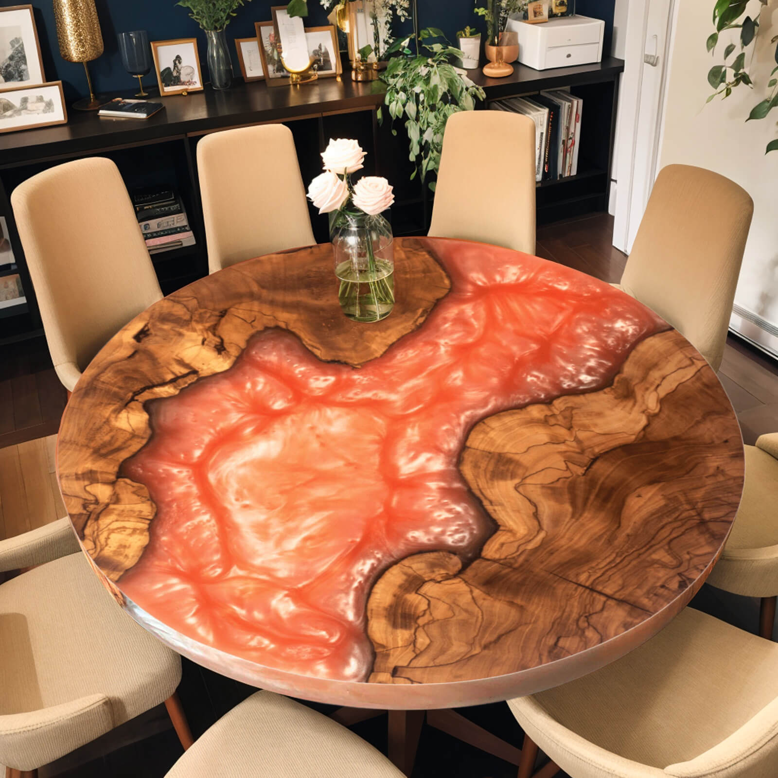 custom-olive-epoxy-resin-round-coffee-table-orange-resin-erx-84-68