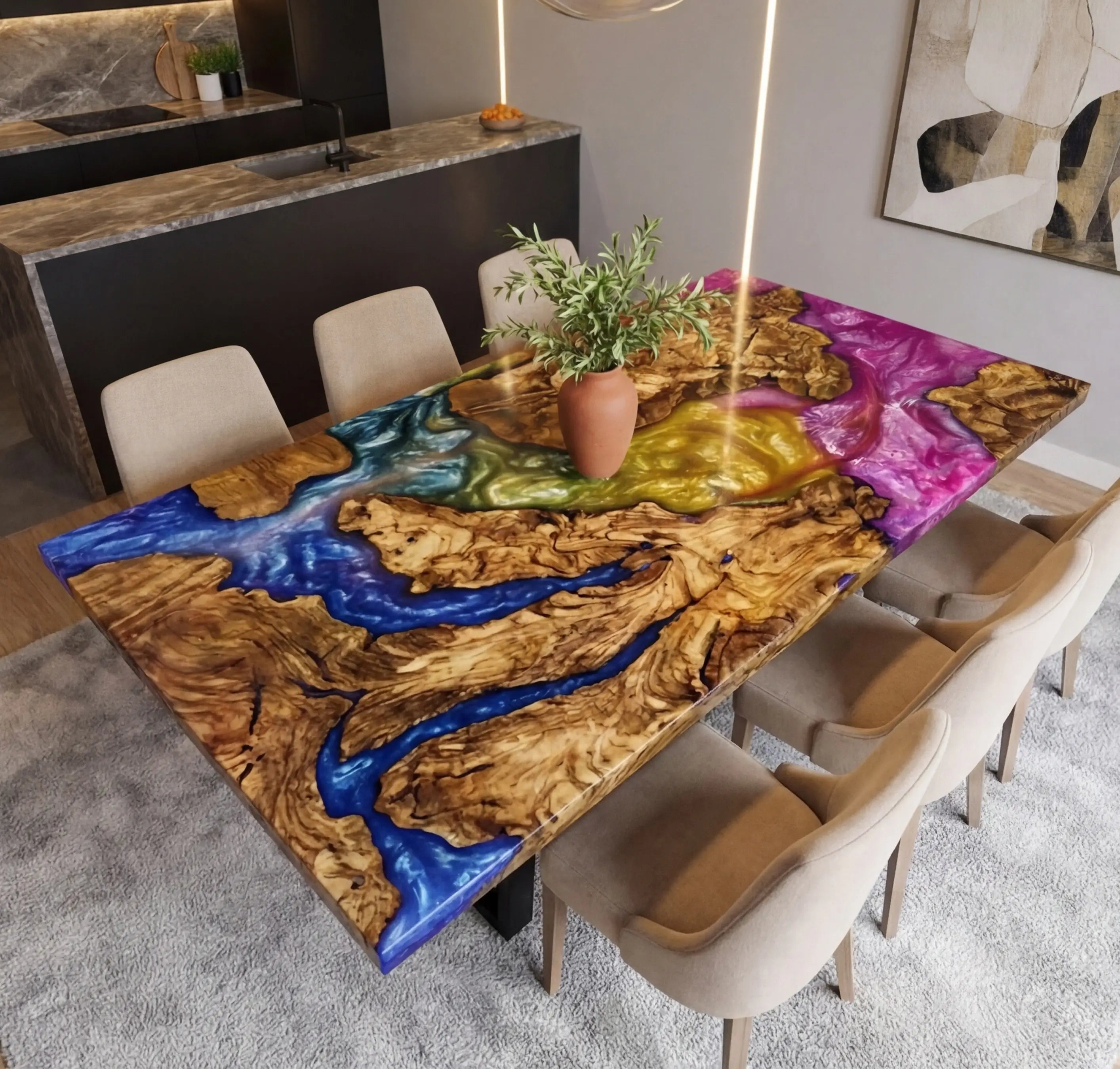 Custom-Olive-Wood-Epoxy-Resin-River-Table-Colorful-Resin-ORP-56-21