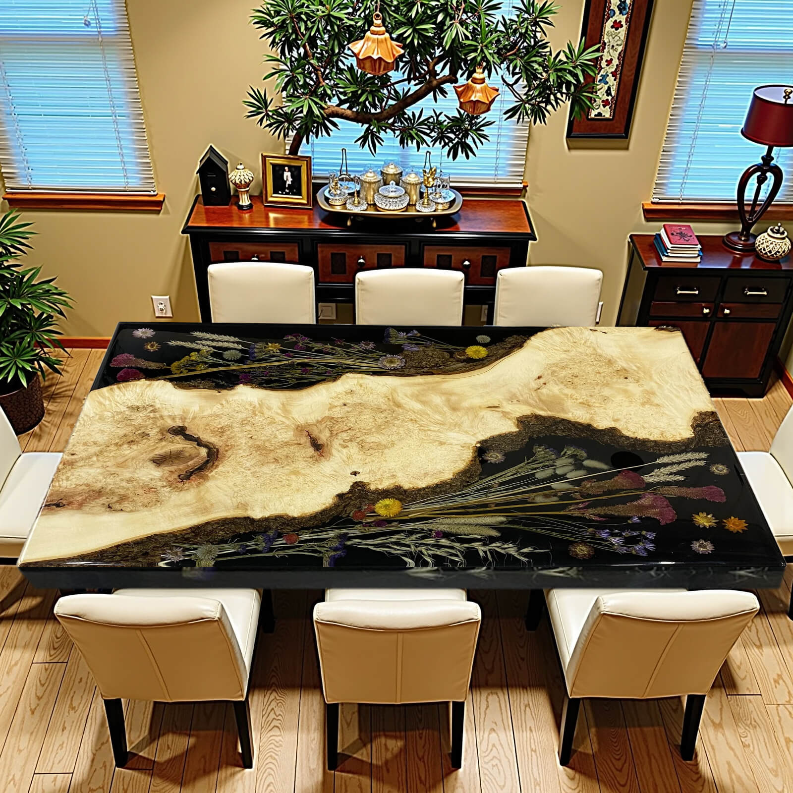 custom-poplar-epoxy-resin-rectangular-flower-coffee-table-black-resin-erp-33-42