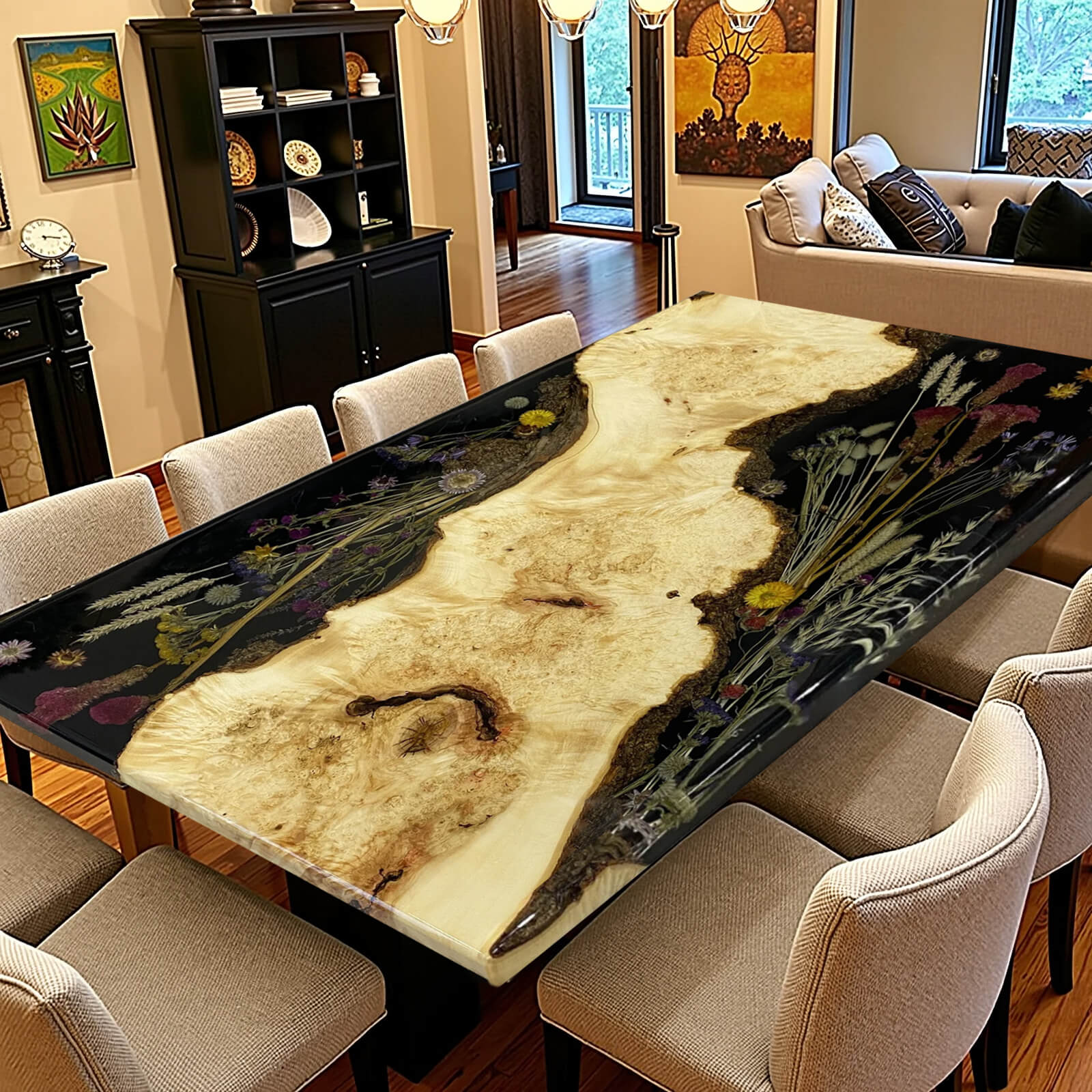 custom-poplar-epoxy-resin-rectangular-flower-coffee-table-black-resin-erp-33-9