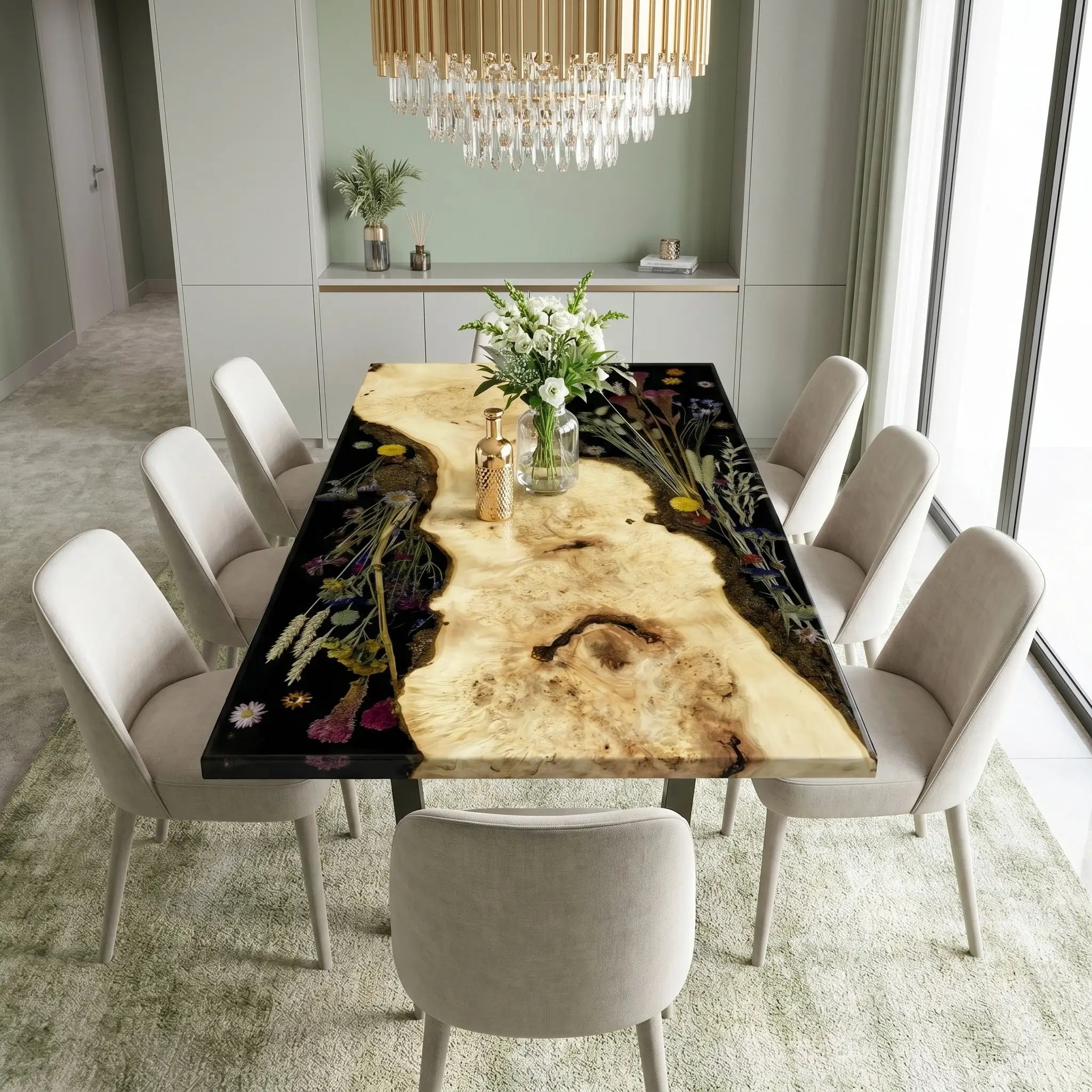 Custom-Poplar-Epoxy-Resin-Rectangular-Flower-Coffee-Table-Black-Resin-ERP-33-19