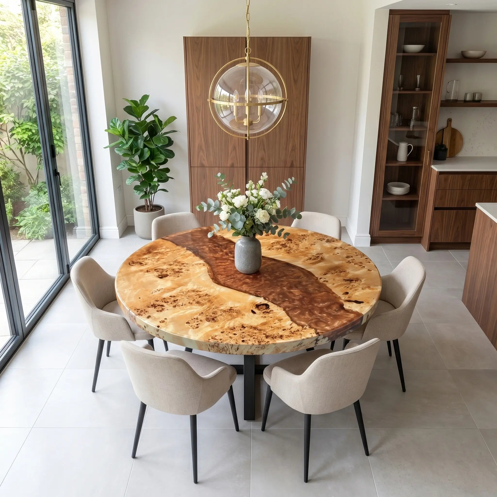 Custom-Poplar-Epoxy-Resin-Round-Coffee-Table-Orange-Resin-PRT-92-19