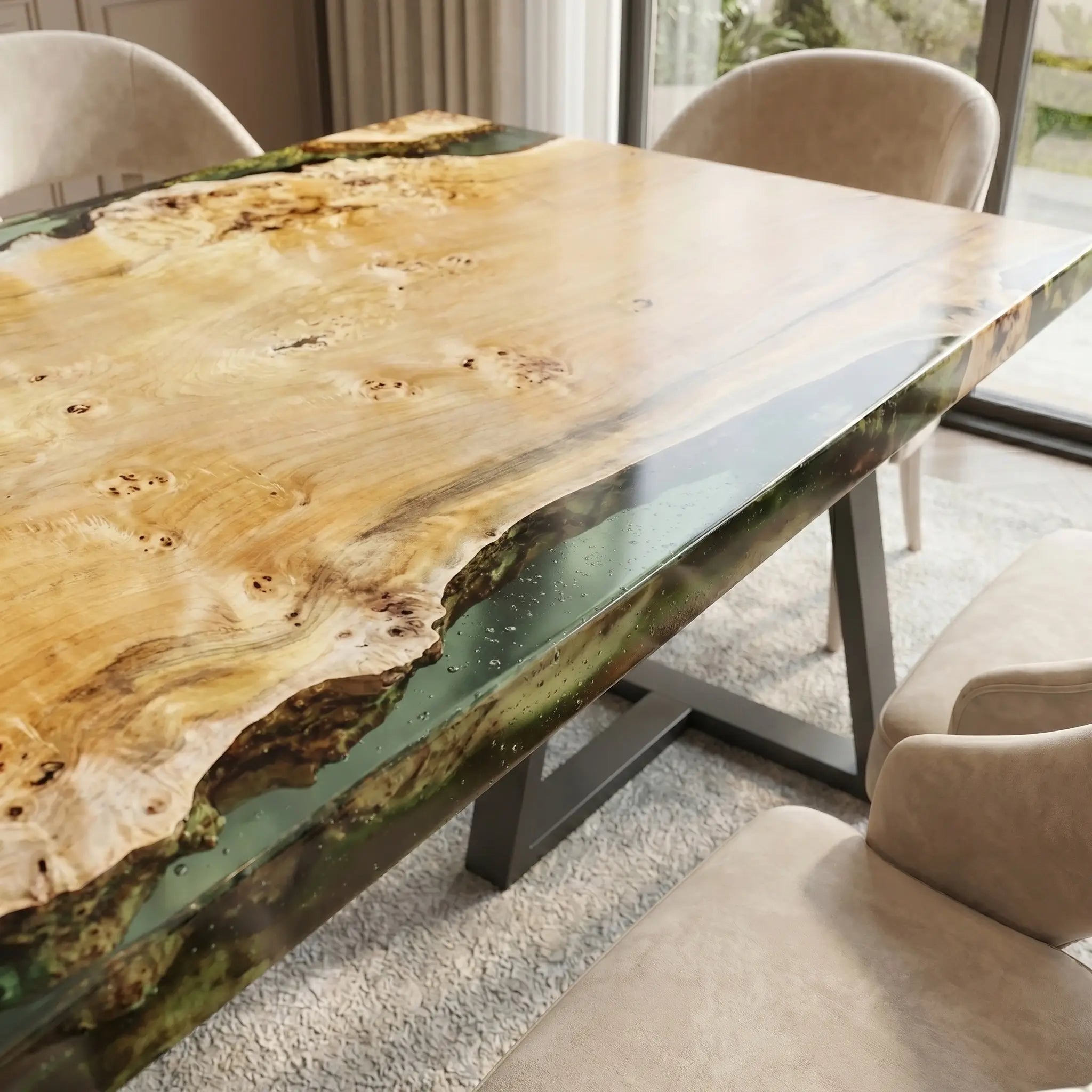 Custom-Poplar-Wood-Epoxy-Resin-River-Table-Transparent-Green-ABT-29-20