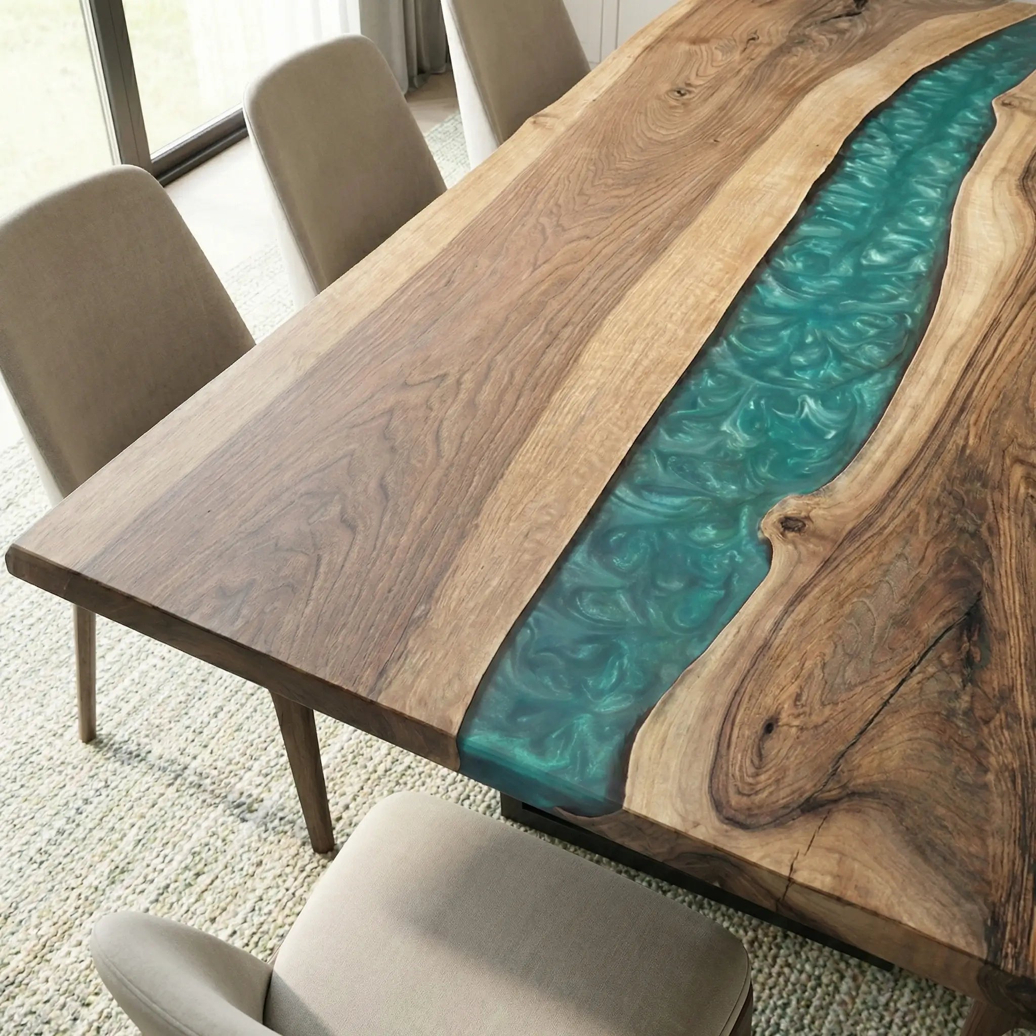 Custom-Walnut-Epoxy-Resin-River-Table-Green-Resin-DRT-29-19