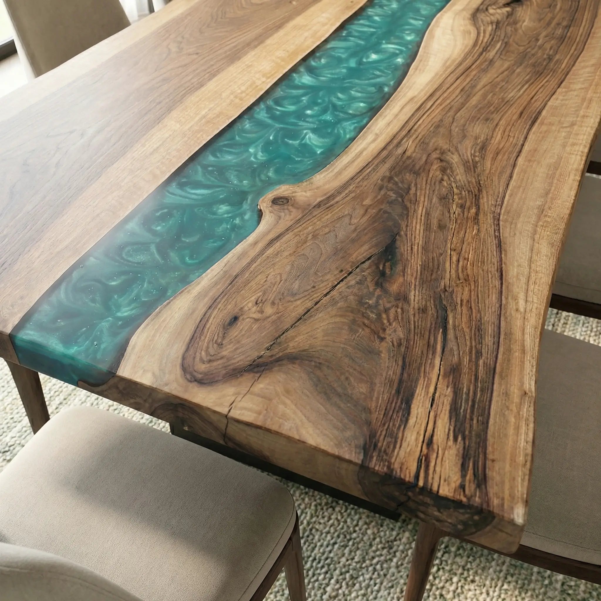 Custom-Walnut-Epoxy-Resin-River-Table-Green-Resin-DRT-29-20