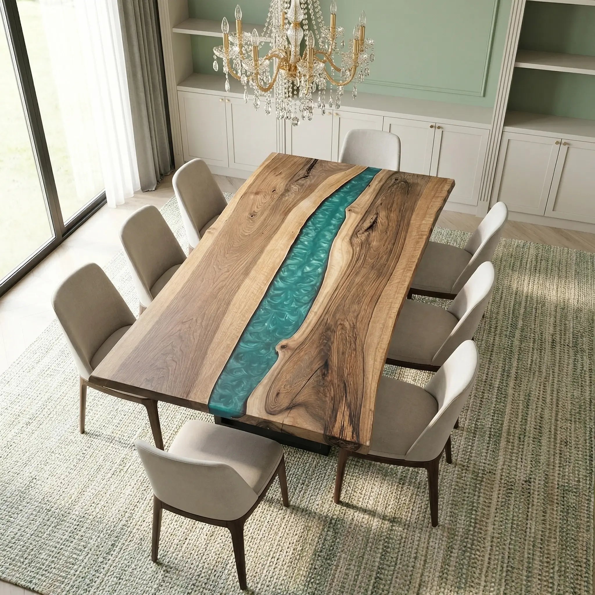 Custom-Walnut-Epoxy-Resin-River-Table-Green-Resin-DRT-29-22