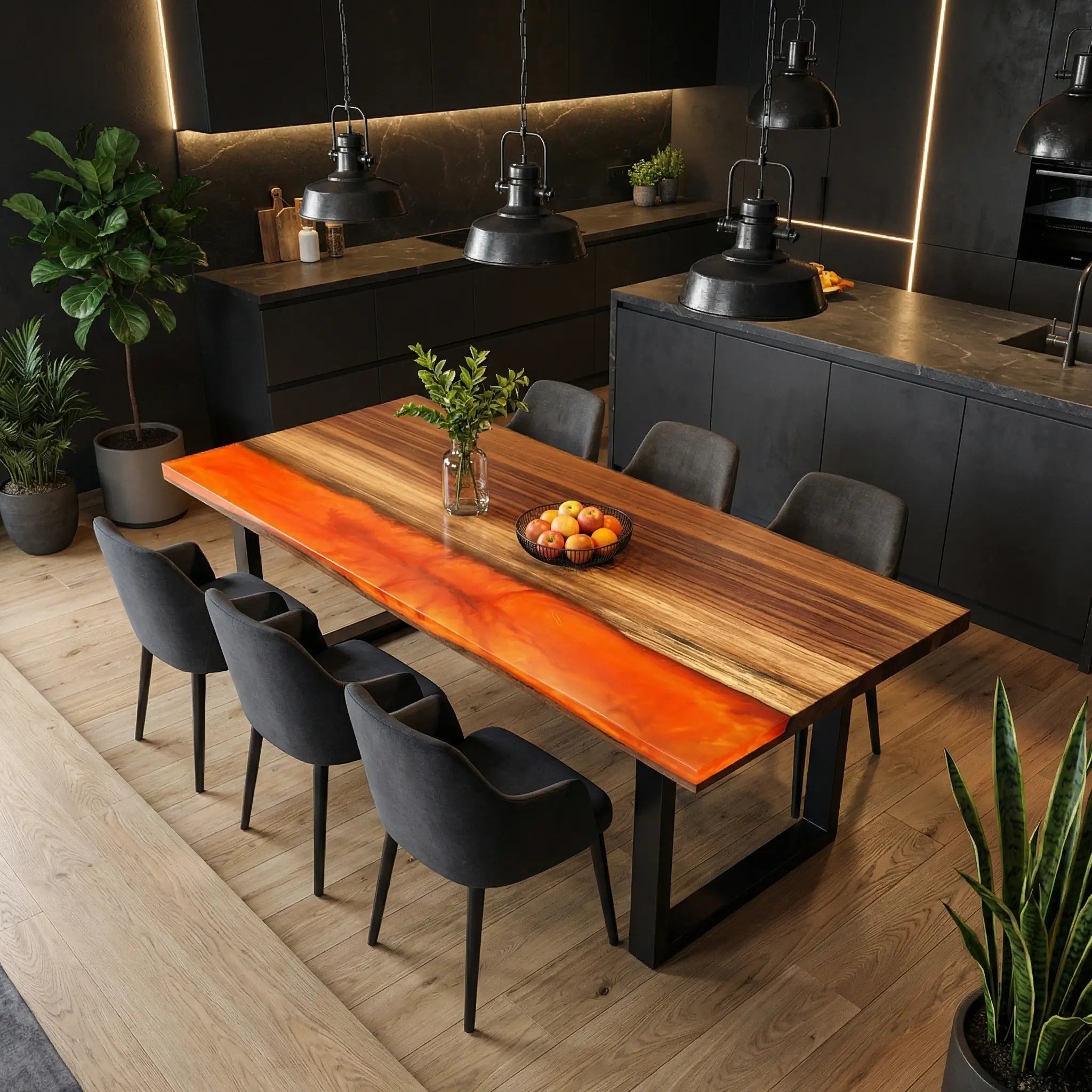 Custom-Walnut-Epoxy-Resin-River-Table-Orange-Resin-OGG-29-18