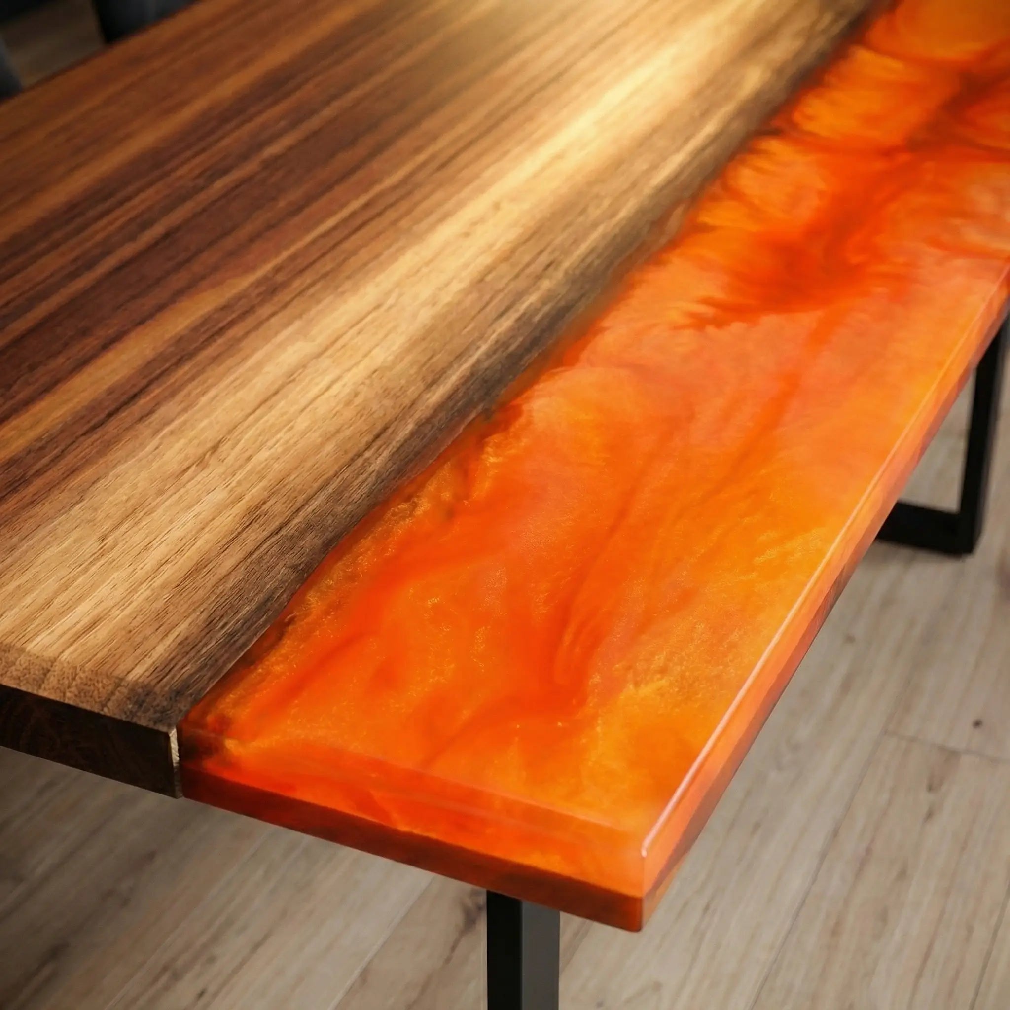 Custom-Walnut-Epoxy-Resin-River-Table-Orange-Resin-OGG-29-20