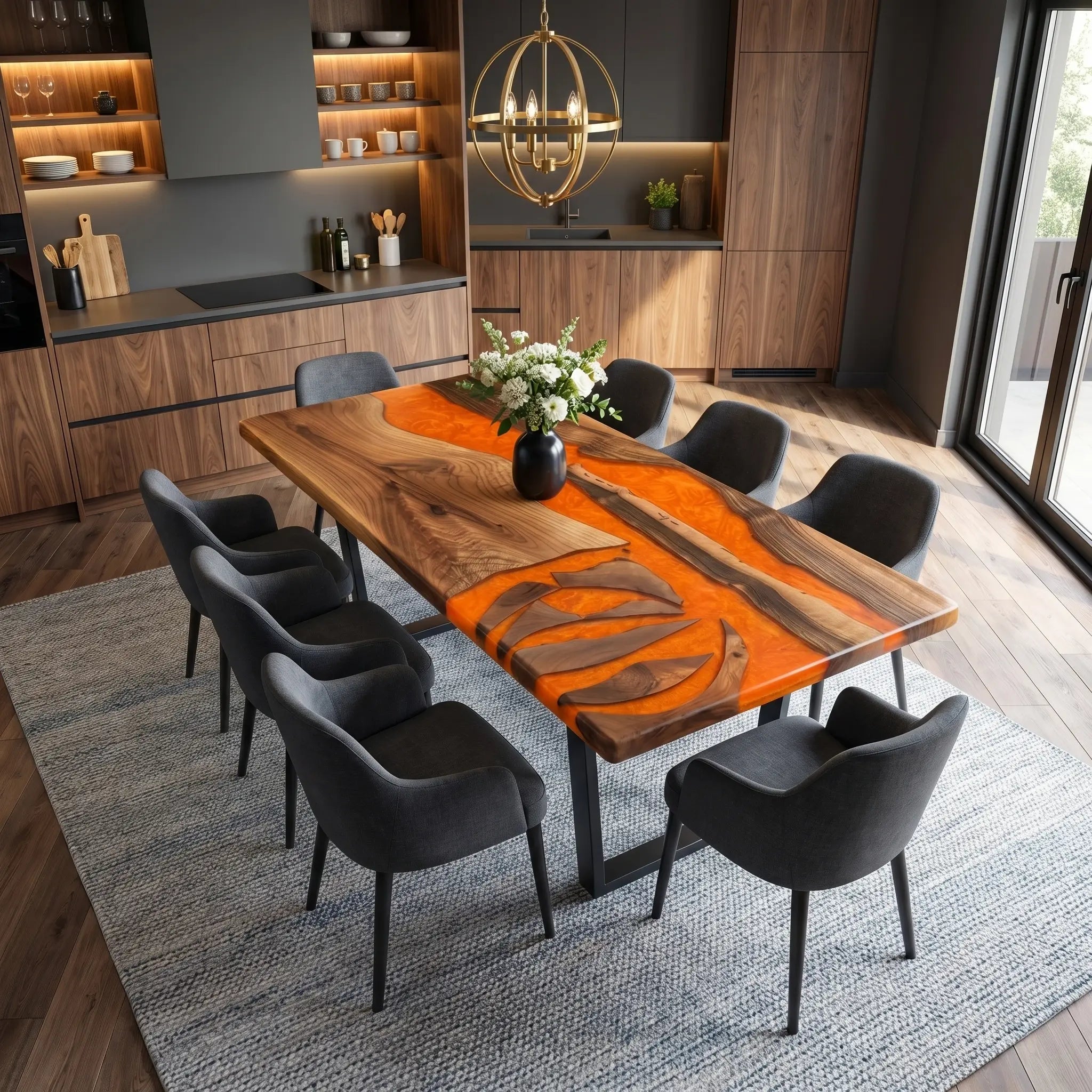Custom-Walnut-Epoxy-Resin-River-Table-Orange-Resin-WET-72-24