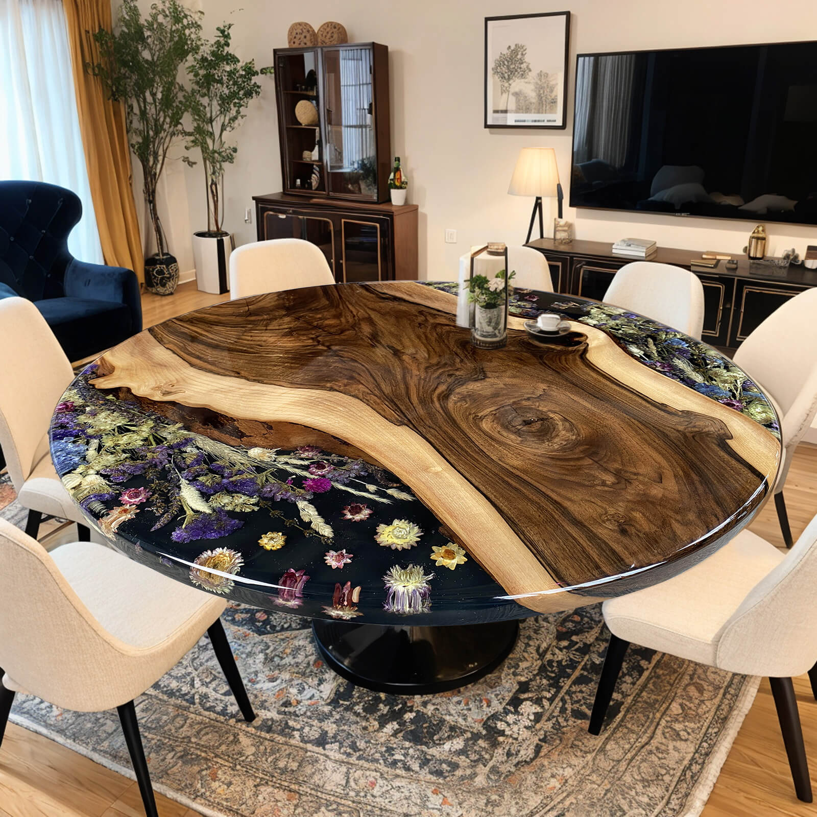 custom-walnut-epoxy-resin-round-flower-coffee-table-black-resin-ett-36-54