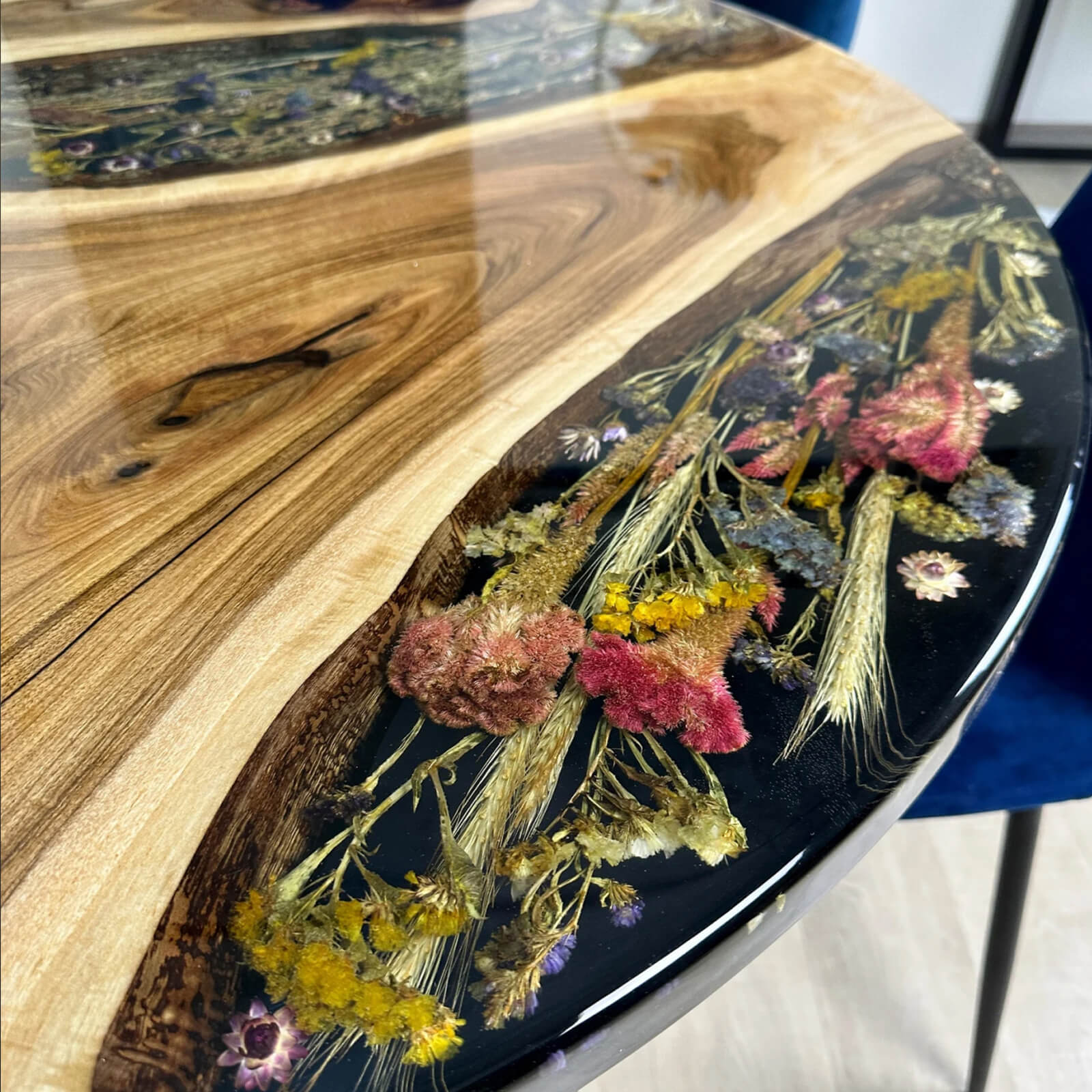 custom-walnut-epoxy-resin-round-flower-coffee-table-black-resin-wct-72-72