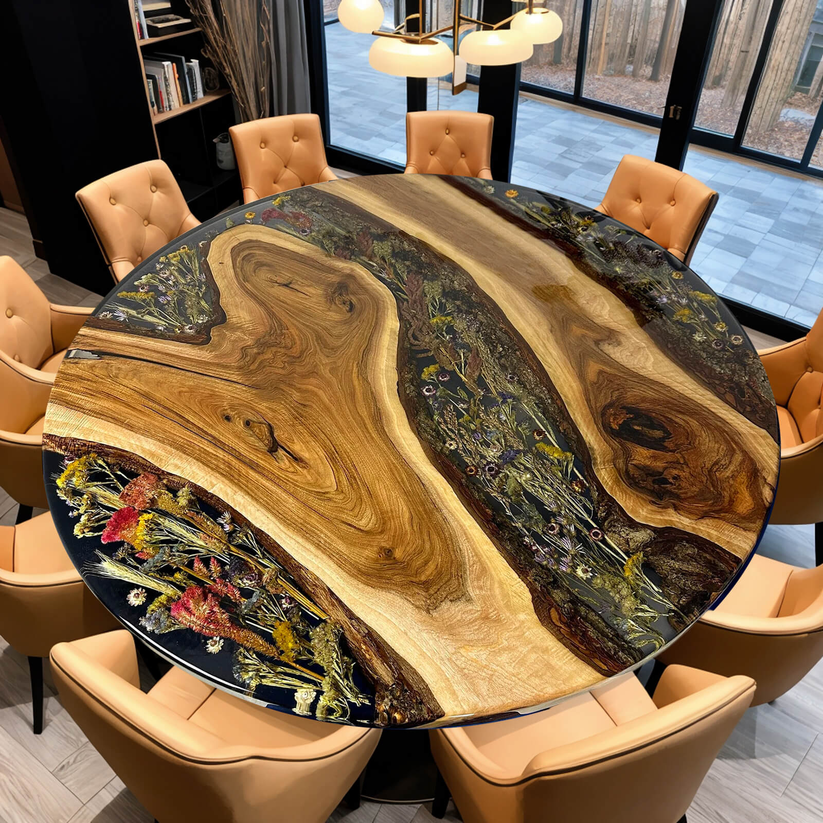 custom-walnut-epoxy-resin-round-flower-coffee-table-black-resin-wct-72-78