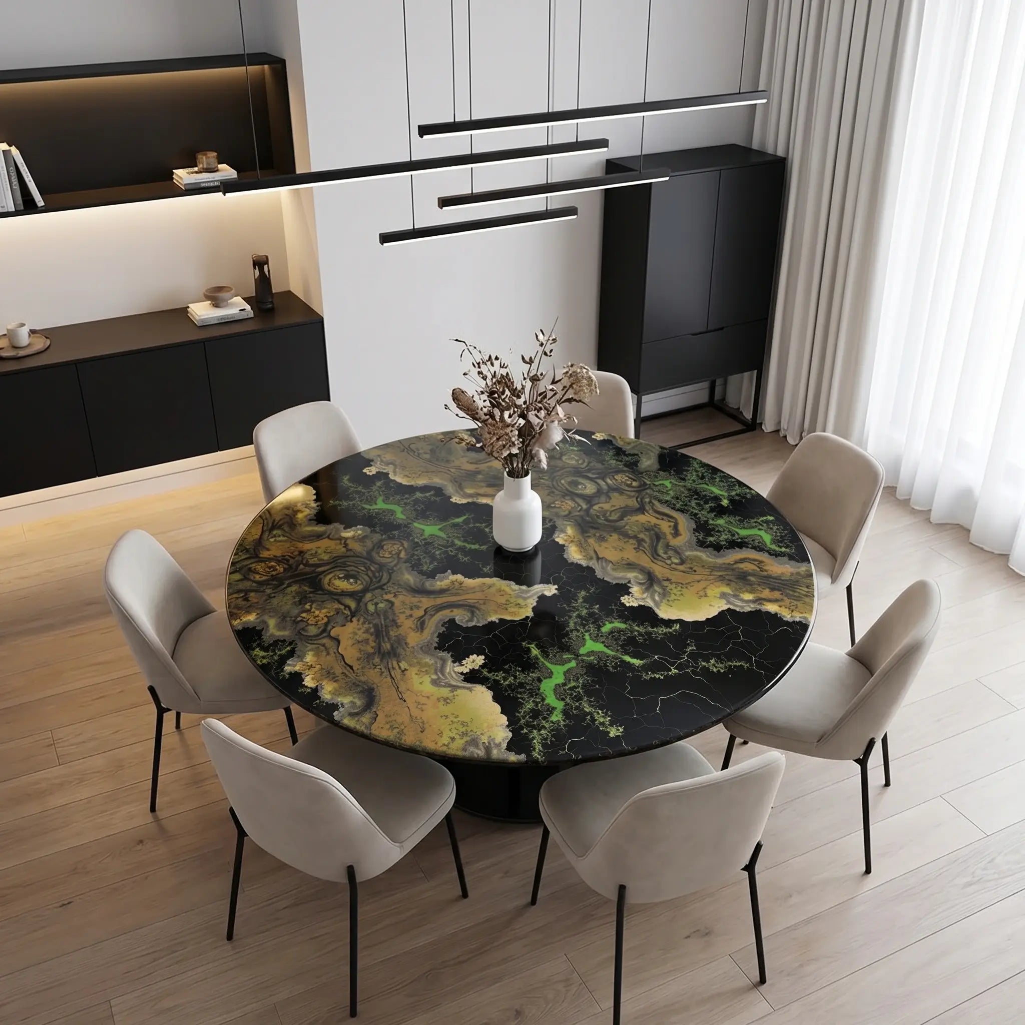 Custom-Walnut-Epoxy-Resin-Round-Flower-Coffee-Table-Green-Resin-ETT-77-18