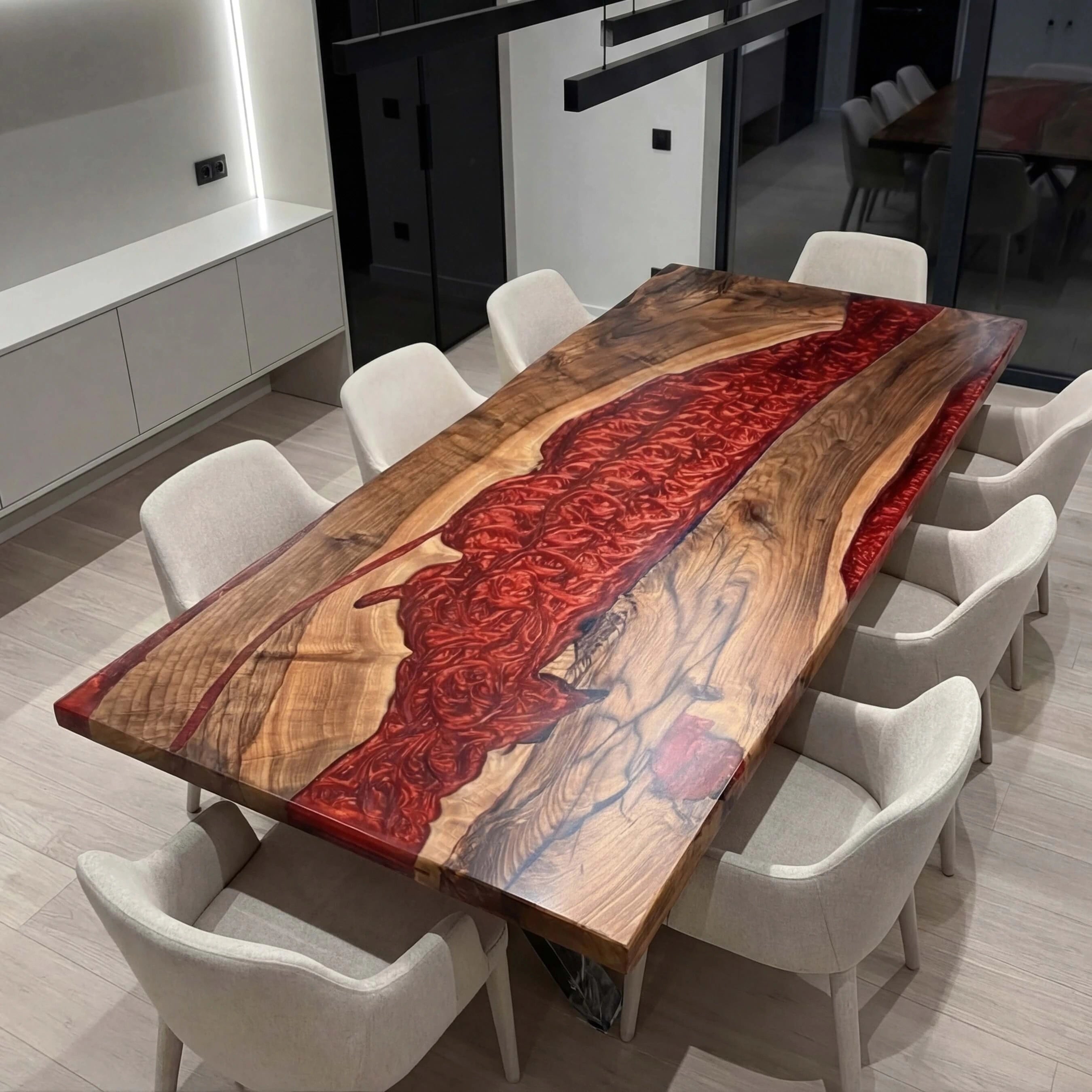 Custom-Walnut-Wood-Epoxy-Resin-River-Table-Red-Resin-WRT-85-19