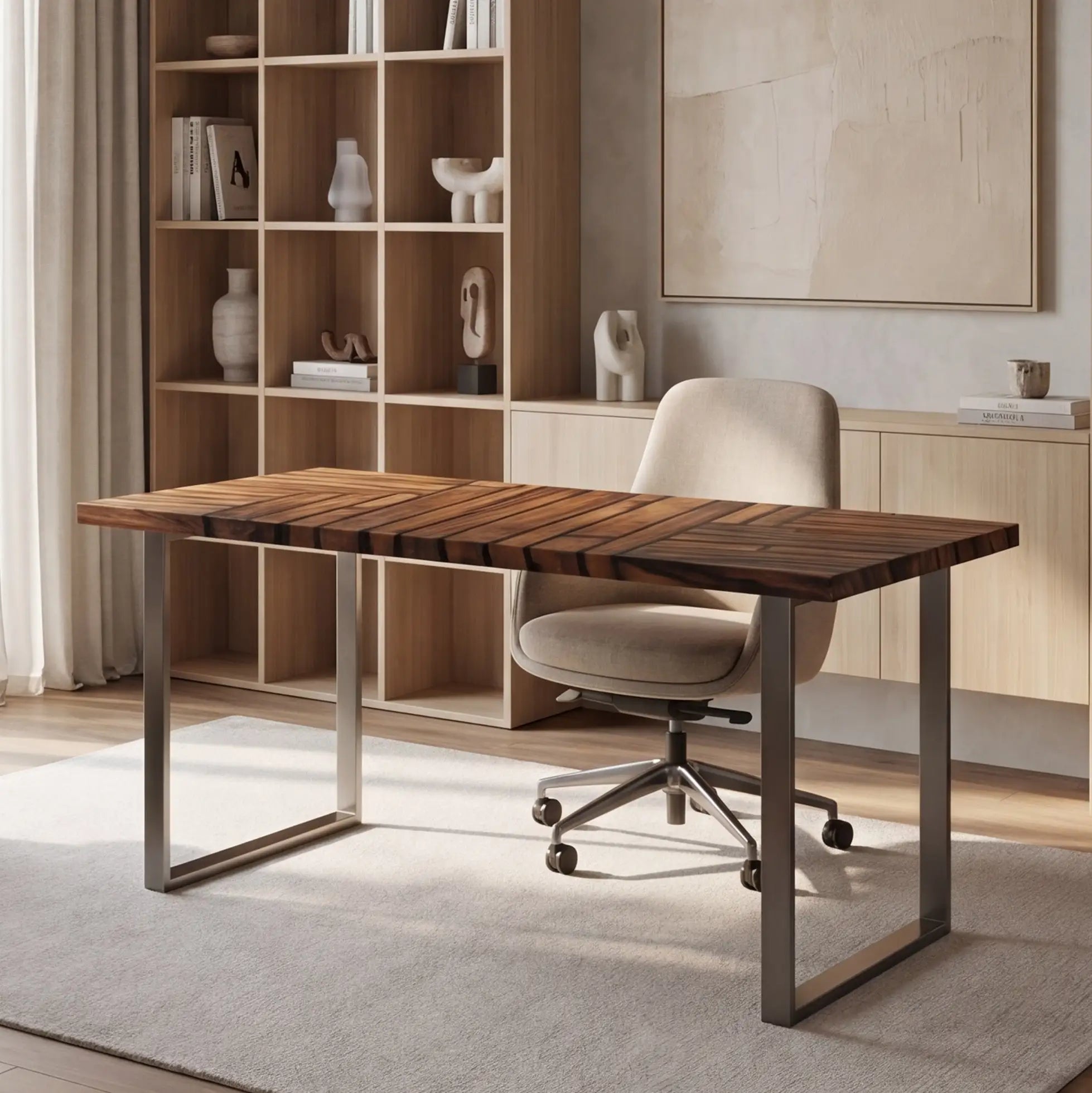 Custom Black Walnut and Solid Black Resin “Matrix” Series Desk RD-24