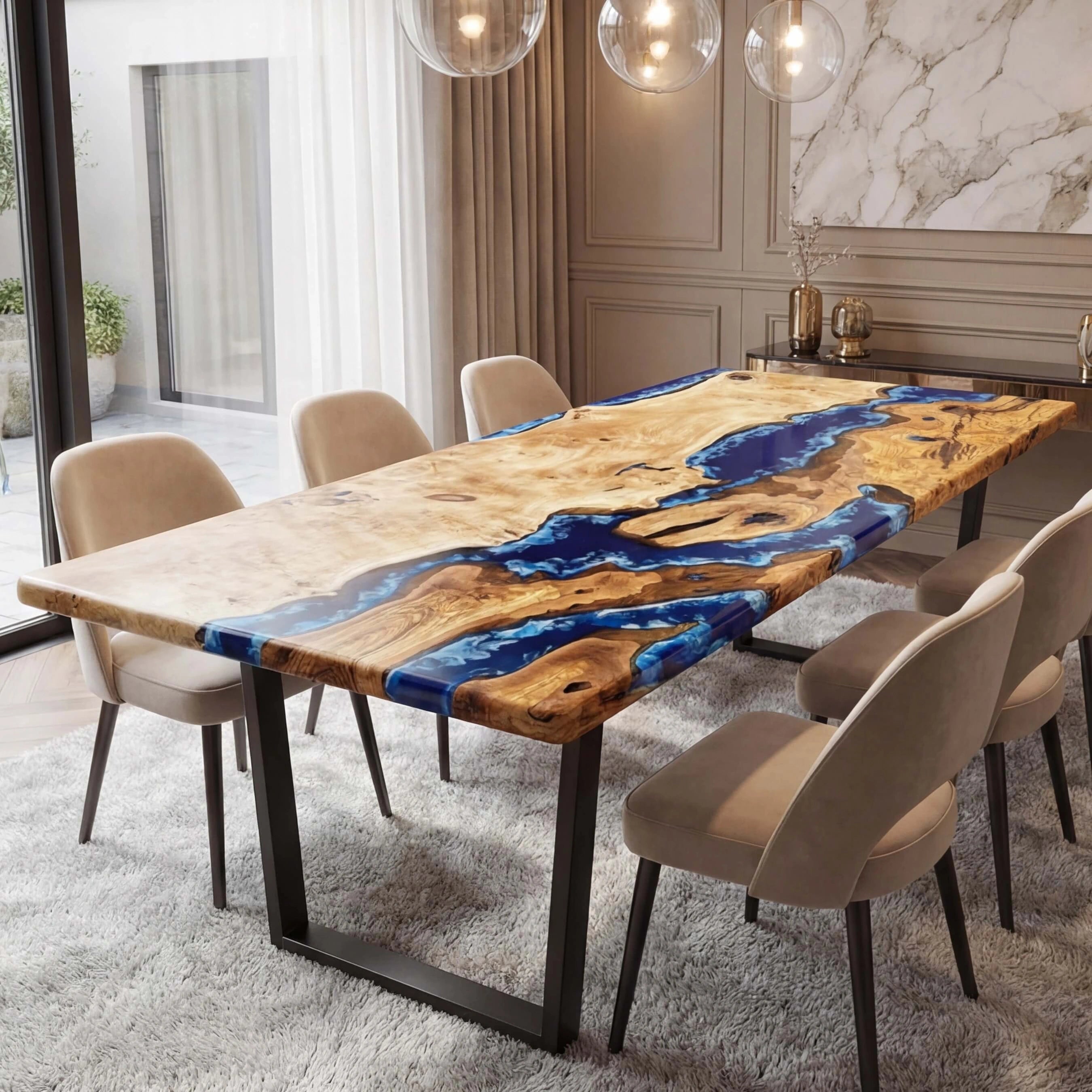 CustomPoplarWoodEpoxyResinRiverTableBlueWavesQRT-56-19