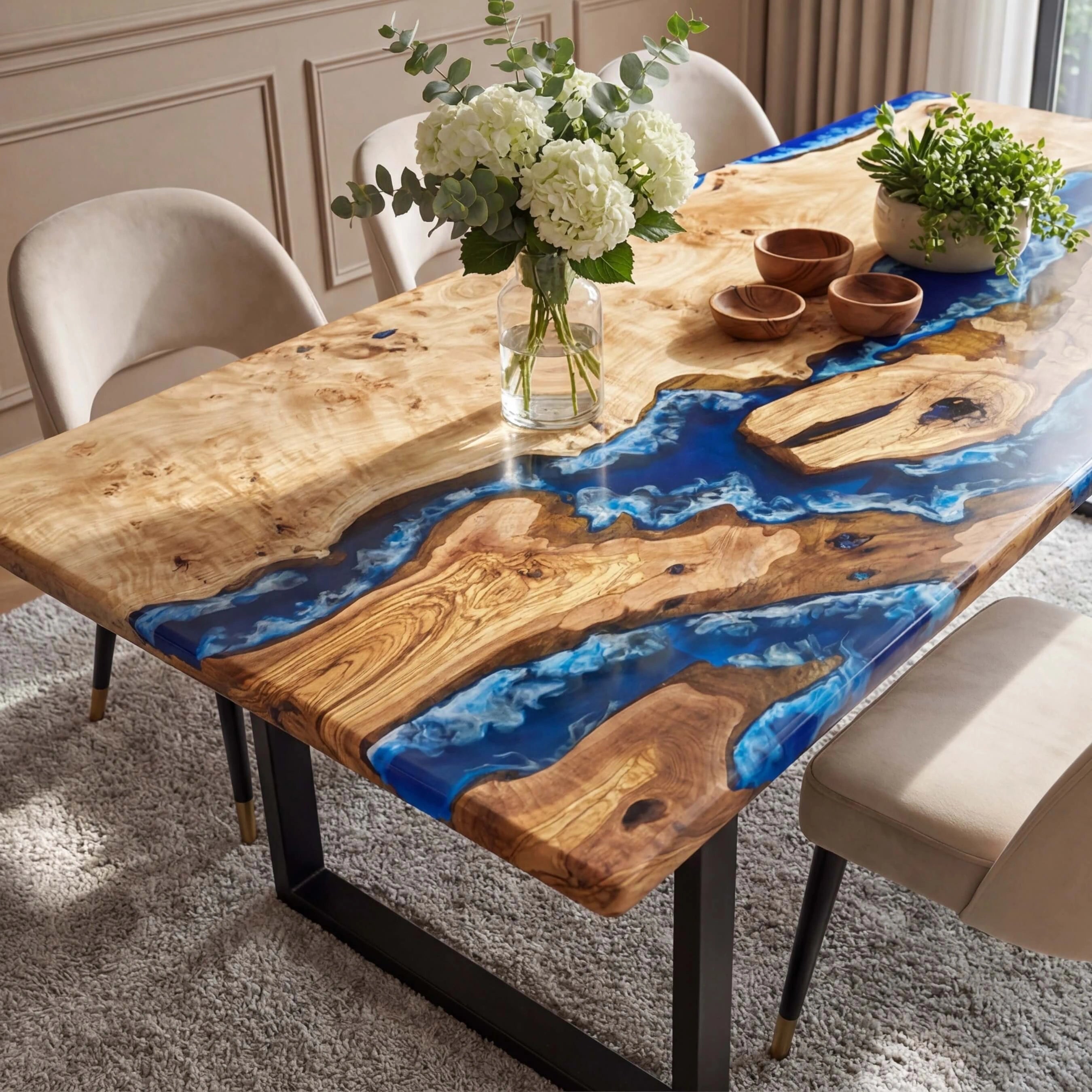 CustomPoplarWoodEpoxyResinRiverTableBlueWavesQRT-56-21