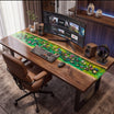 Custom Walnut and Embedded Gaming Theme Resin “Pixel World” Series Desk RD-31
