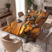 Custom Walnut Epoxy Resin River Table Green Resin QTR-84