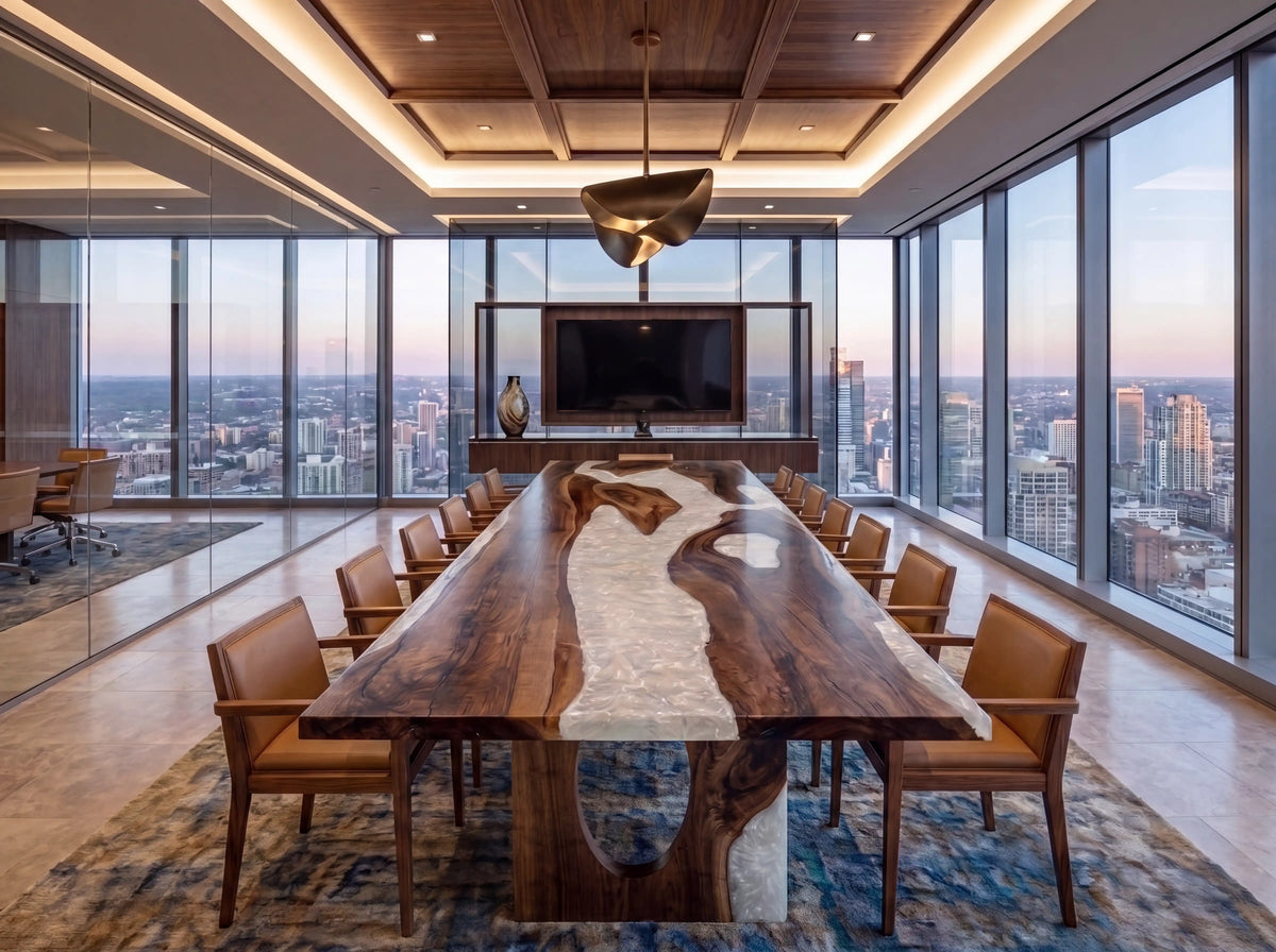 Custom Black Walnut Epoxy Resin Rectangular Table Full Payment $9,546.80 for Sidney Weisz