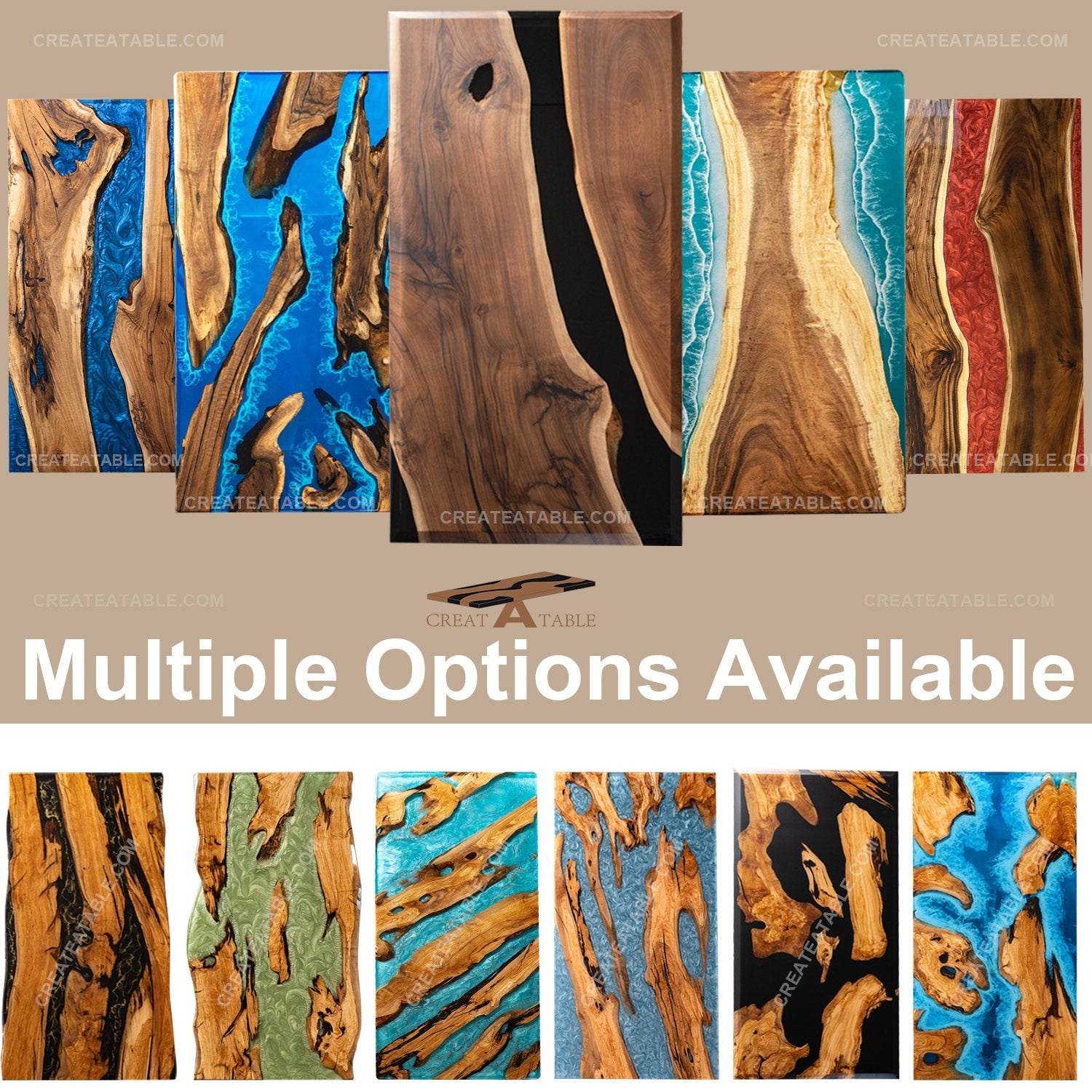 Custom Black Walnut Epoxy Resin River Table Black Resin ORT-57