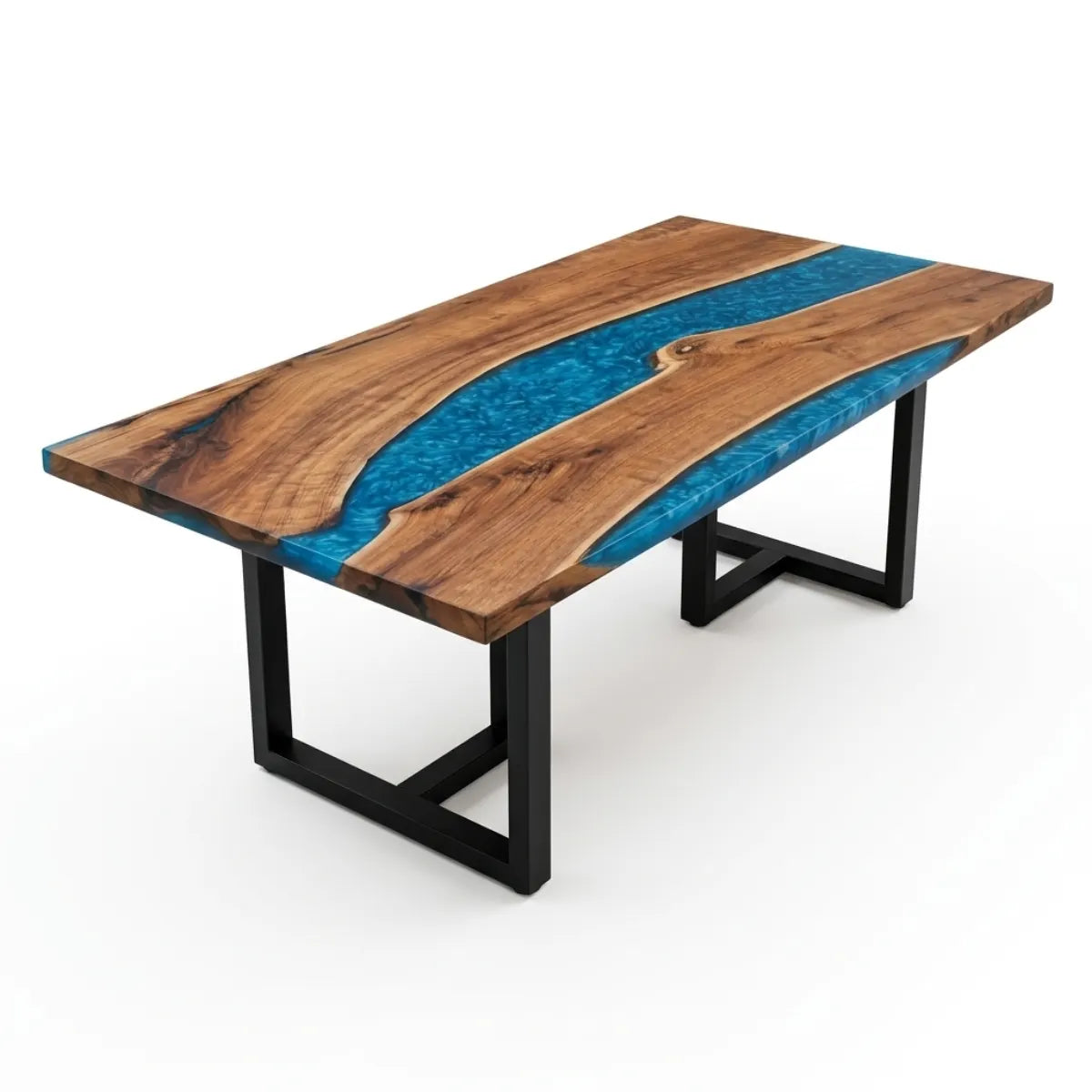 72 x 40 x 1.96 inch Black Walnut Blue River Resin rectangular dining table photo 1
