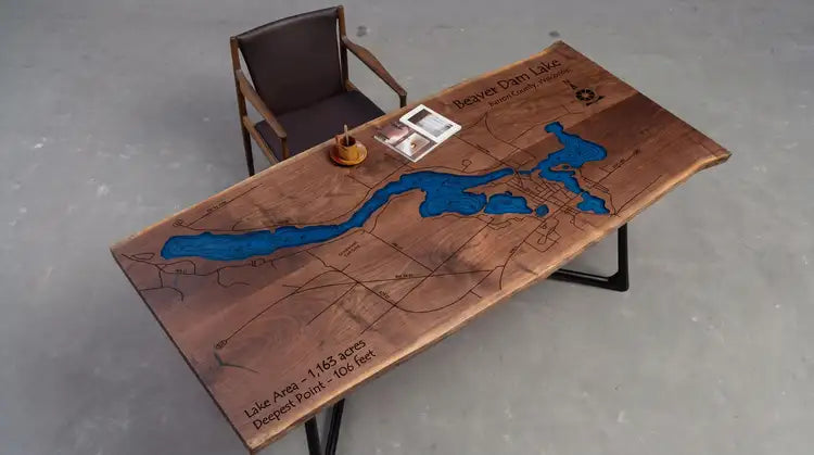 Custom Walnut Epoxy Resin Rectangular Table Full Payment $3,526.47 for Brock McGee