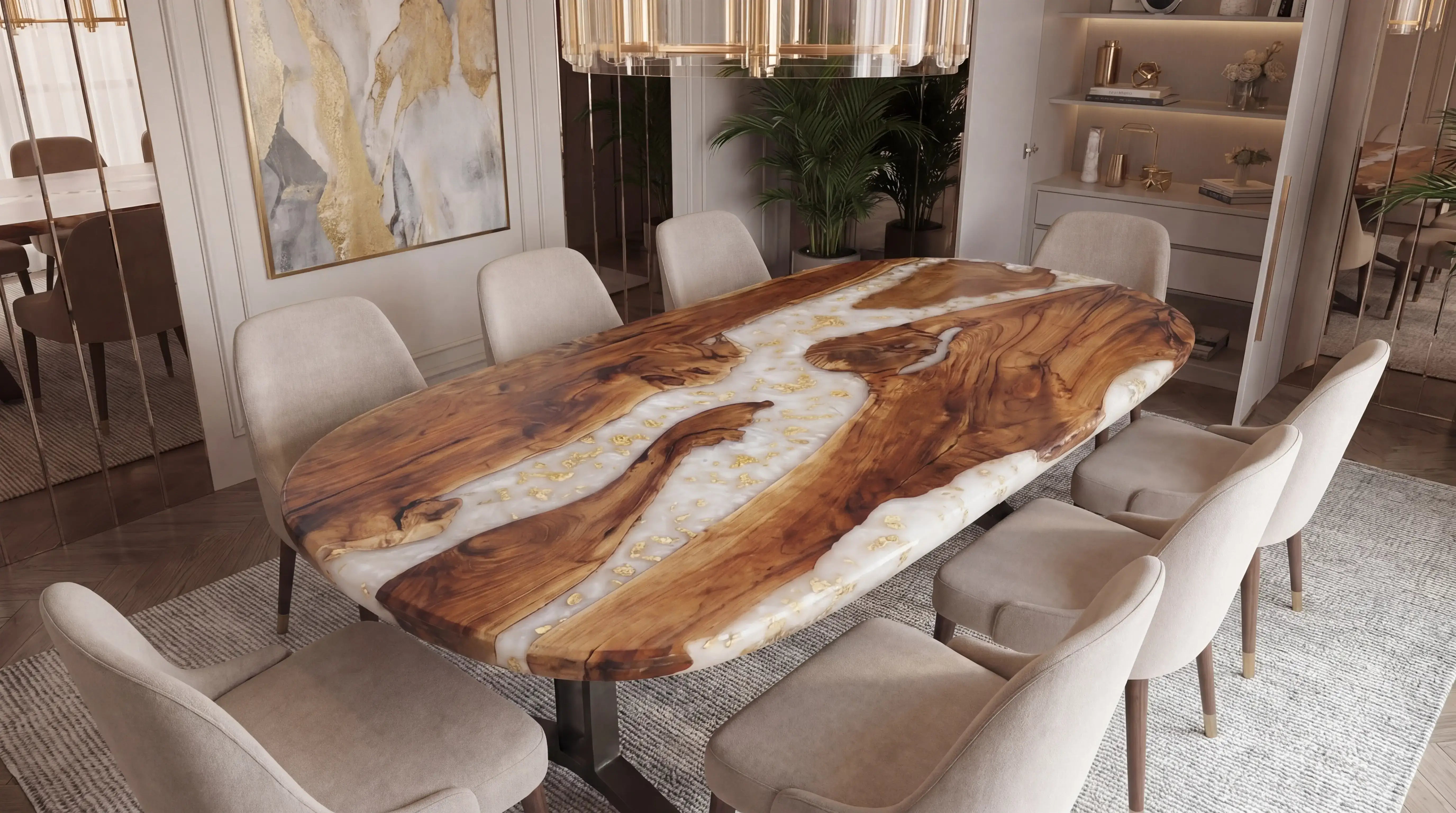 Custom Black Walnut Epoxy Rectangular Table  $4,082.64 for Jonathan Daly