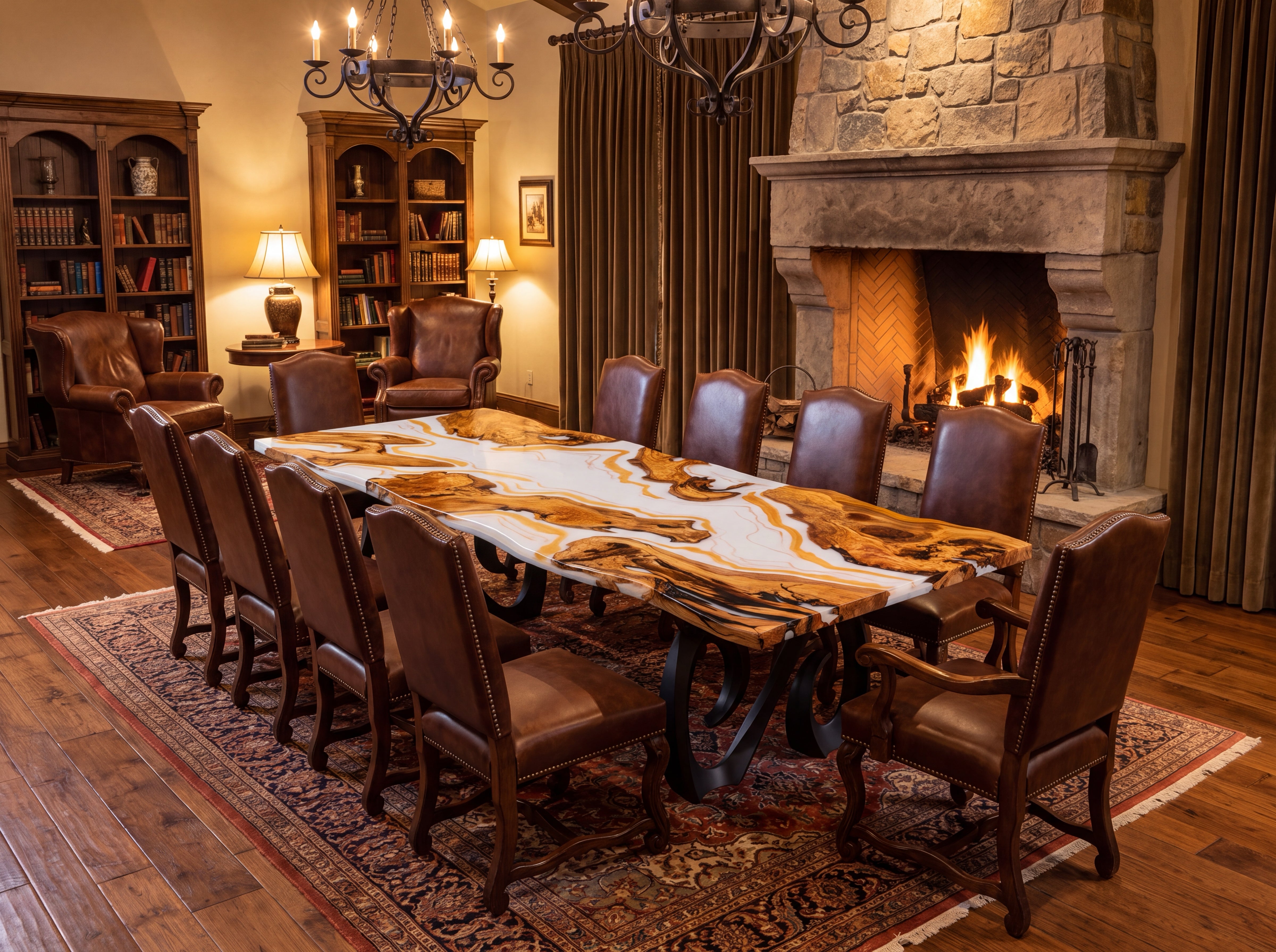 Custom Olive Epoxy Resin Rectangular Table 50% Deposit $2,491.24 for Austin Milidantri