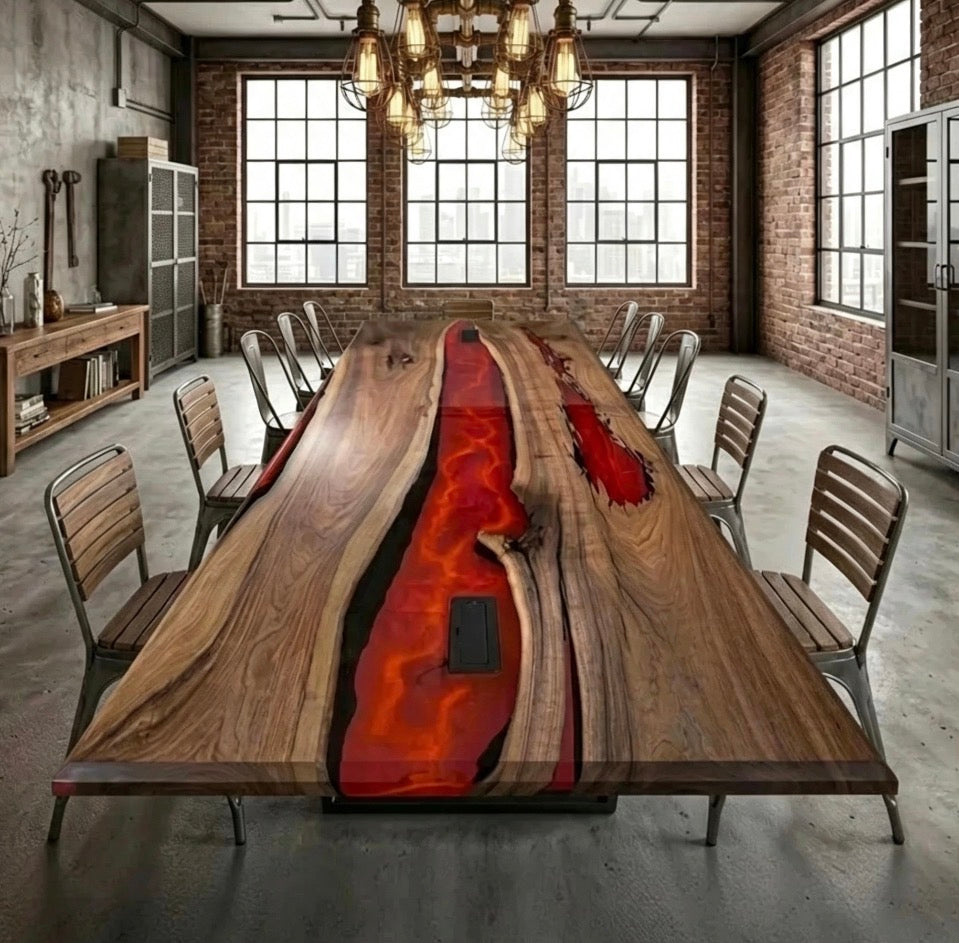 Custom Black Walnut Epoxy Resin Rectangular Table Full Payment $3,662.41 for Stephanie Timberlake
