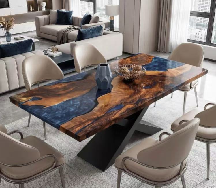 Custom Black Walnut Epoxy Resin Rectangular Table Full Payment $3,099.81 for Brad Freitas