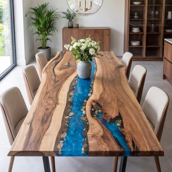 Custom Walnut Epoxy Resin Rectangular Table Full Payment $2,486.47 for Ron Prestridge