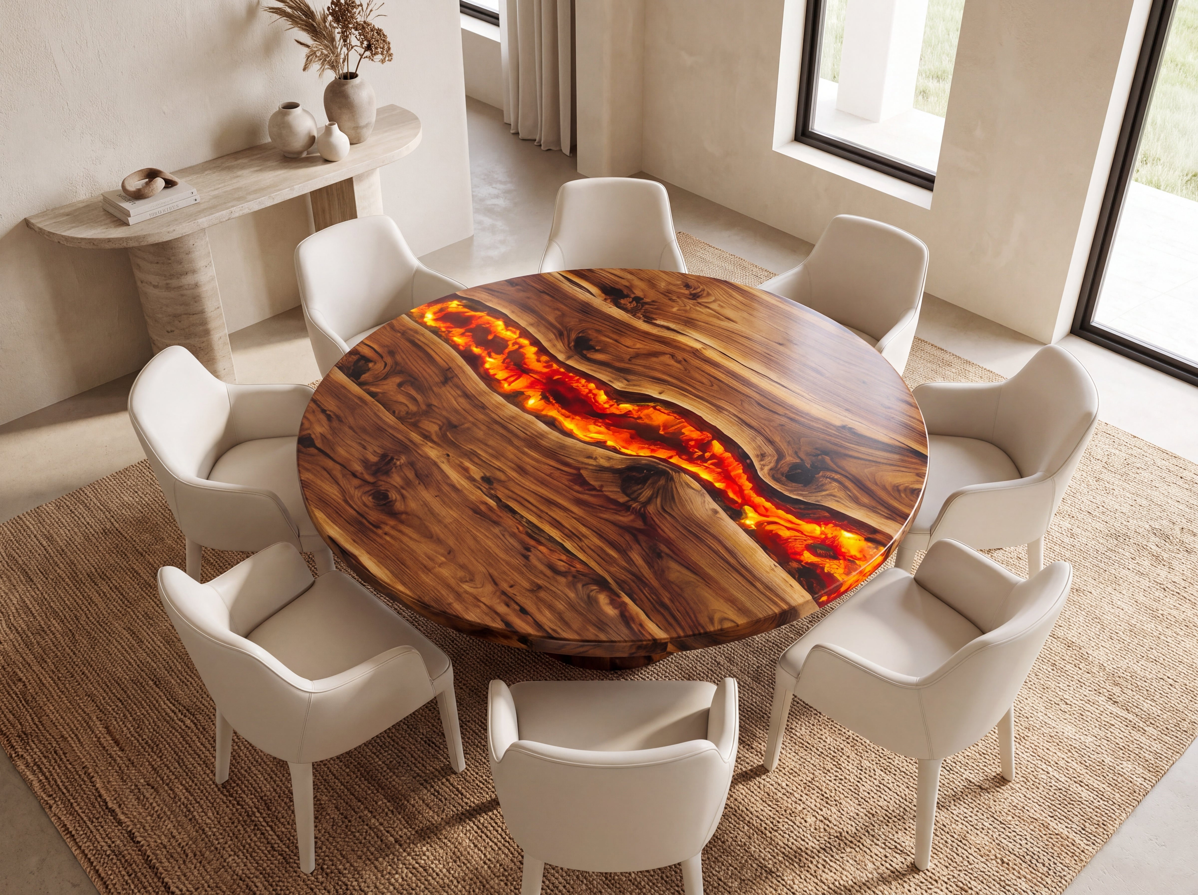 Custom Black Walnut Epoxy Resin Round Table – 70% Deposit $6,427.85 for Curtis Atkinson