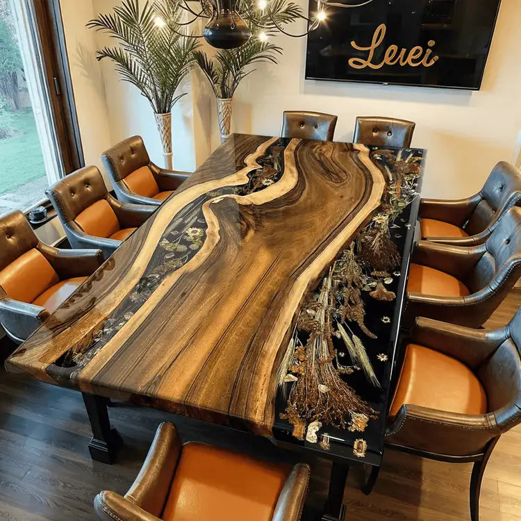 Custom Black Walnut Epoxy Resin Rectangular Table Full Payment $4,046.21 for Cherese Crowley